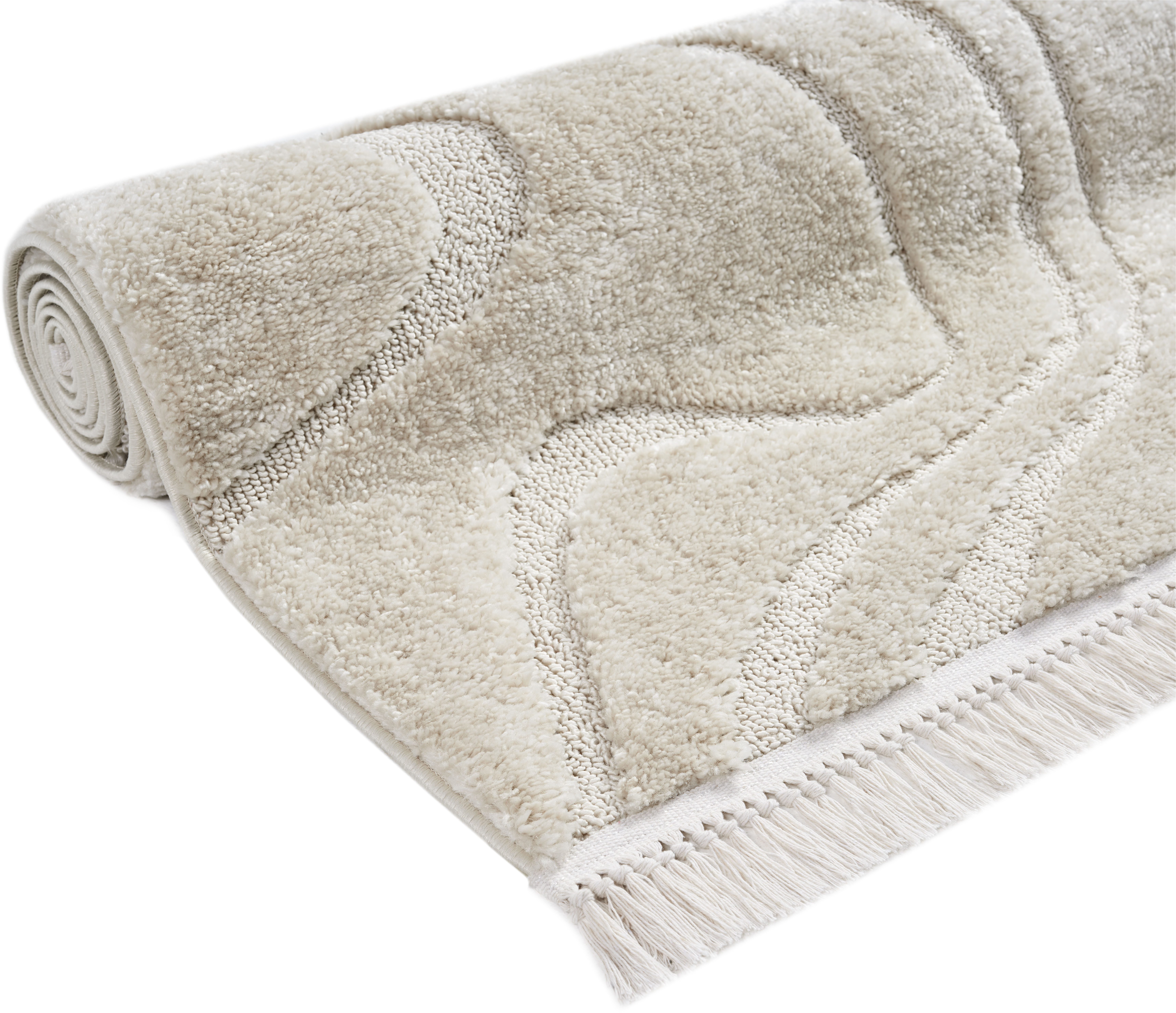 homsy by Ana Johnson Teppich Waavy mit Fransen, Wellen Design, rechteckig, Höhe: 20 mm, Boho, 3D Optik, Scandi, Hoch-Tief, Wohnzimmer, Schlafzimmer – Bild 4 von 5