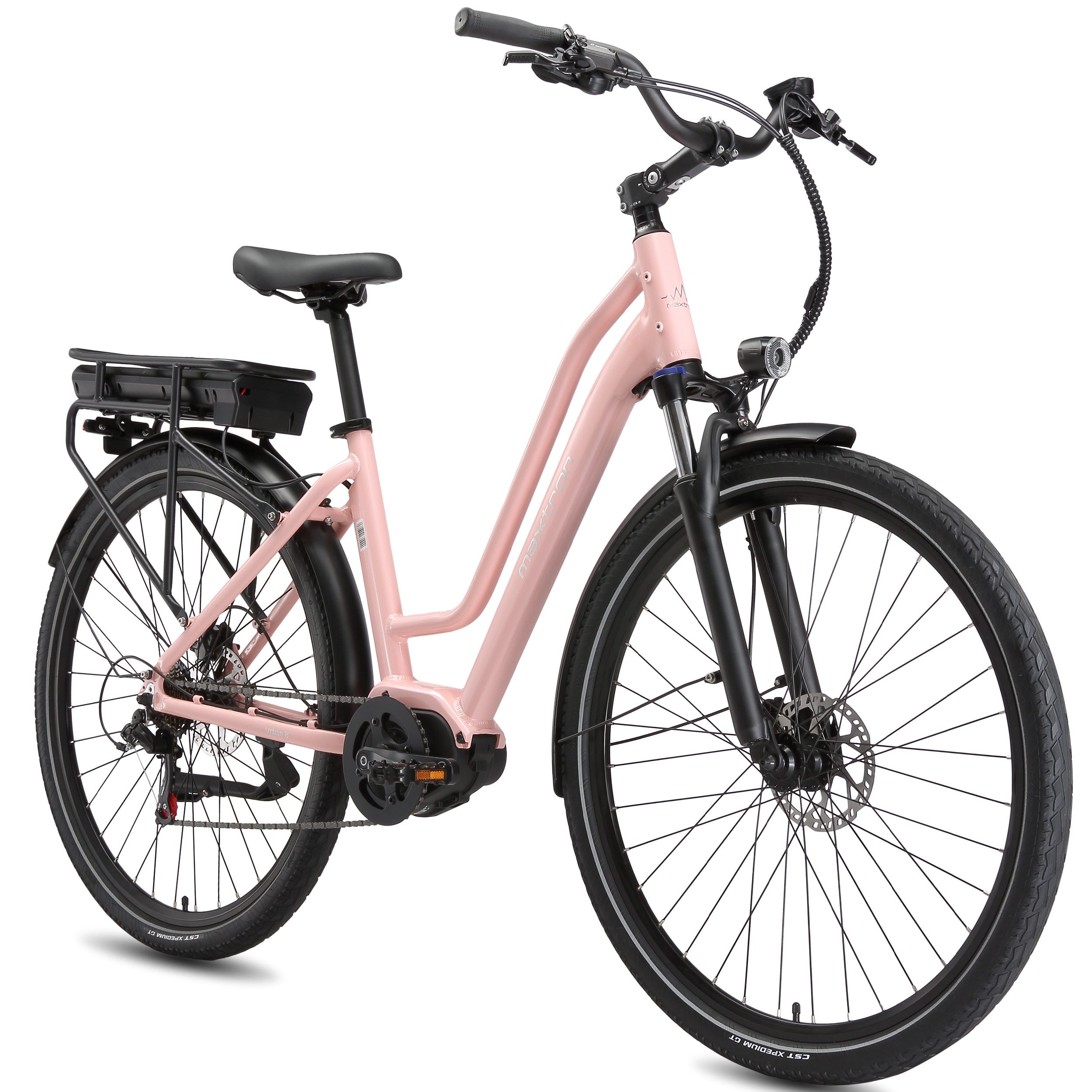Maxtron E-Bike ATB Maxtron Urban 8 City-E-Bike 28 Zoll, 7 Gang Shimano, Kettenschaltung, Mittelmotor, 460 Wh, (mit integr. Akku), Elektrofahrrad für Alltag und Einkauf
