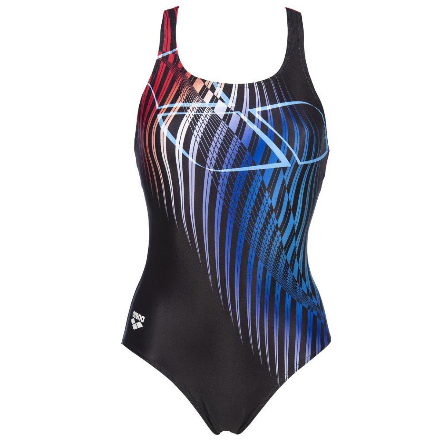 arena Badeanzug Schwimmanzug Damen W Optical Waves chlorbeständig einteiler 