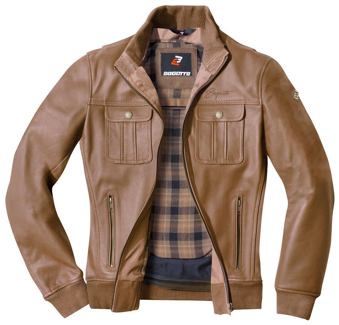 Motorradjacke Lederjacke Brooklyn Motorrad Bogotto Brown