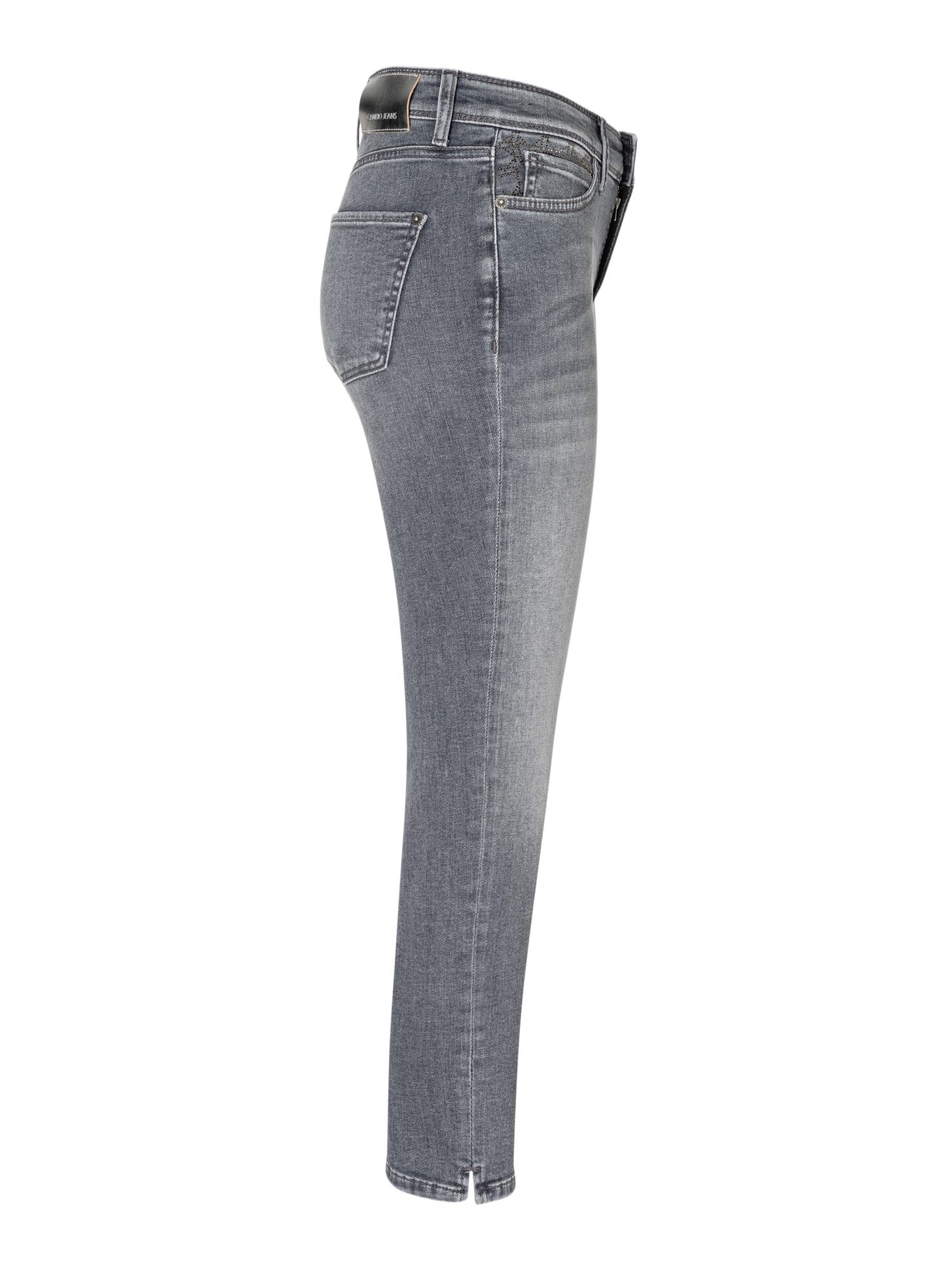 Cambio Stretch-Hose grau, Casual, Baumwolle, Unifarben, Slim Fit, Mittel