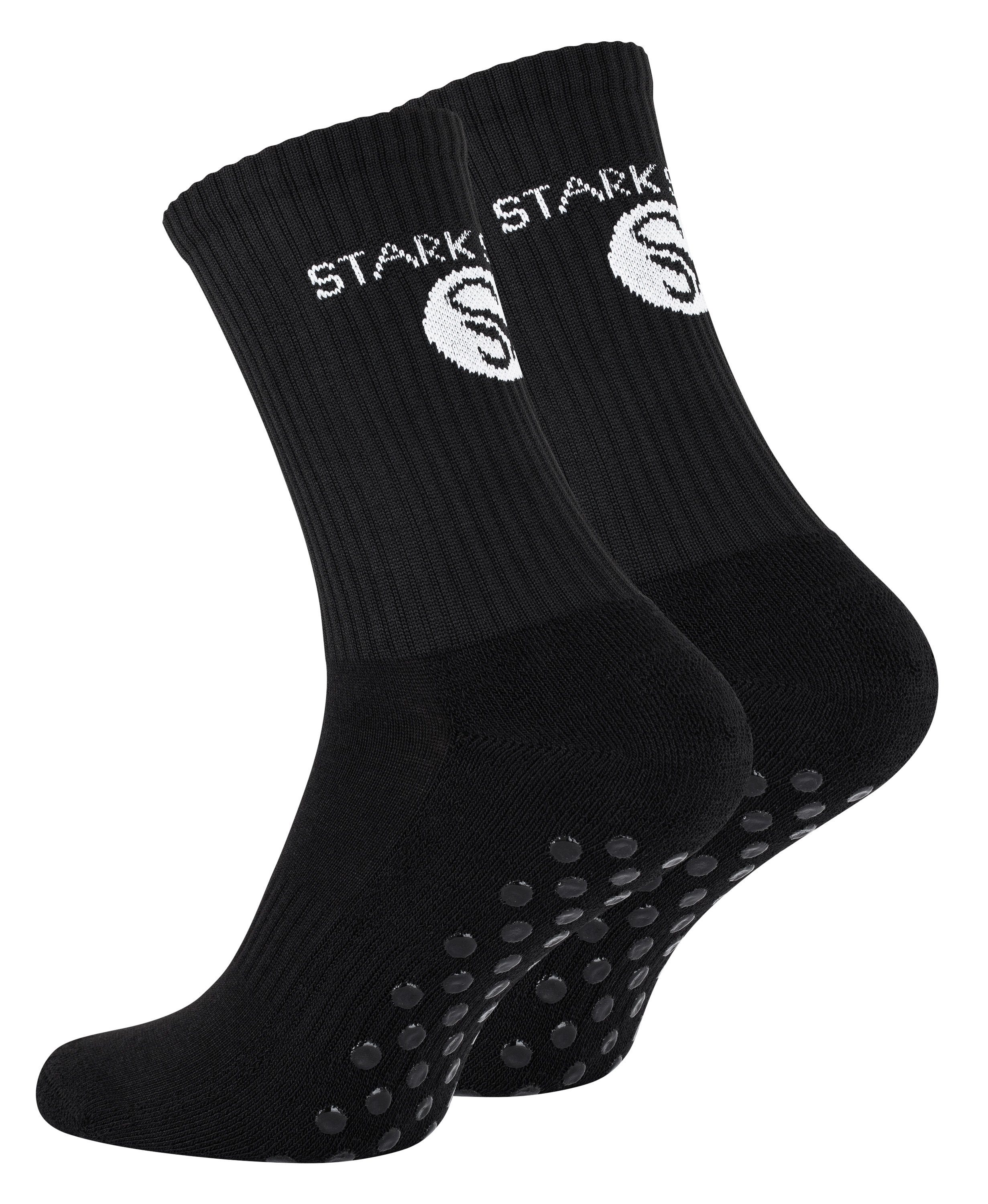 Stark Soul® Sportsocken Rutschfeste Sportsocken - Fußball Socken mit Anti-Rutsch-Sohle Schwarz