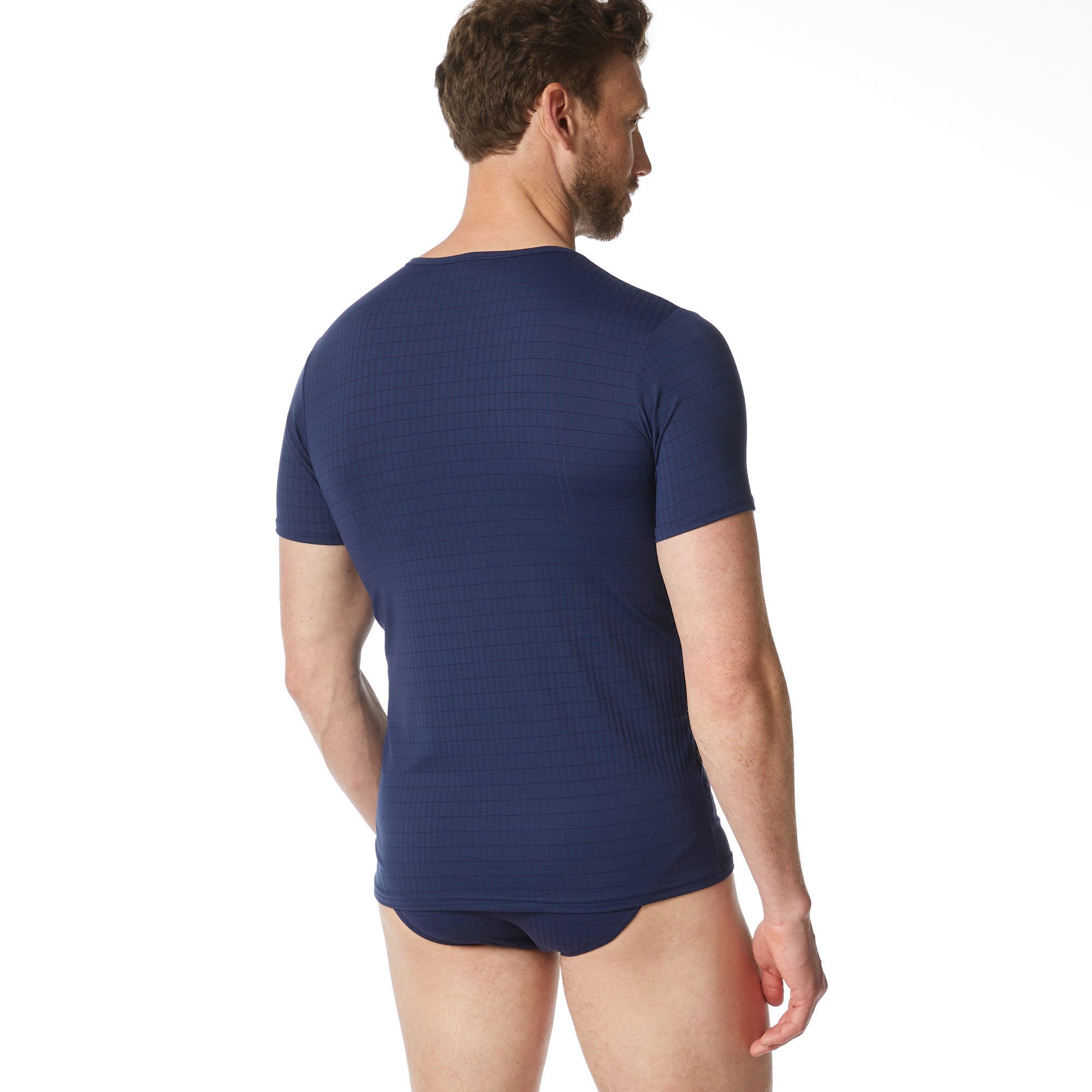 Bruno Banani Rundhalsshirt CHECK LINE 2.0 hüftbedeckend, elastisch