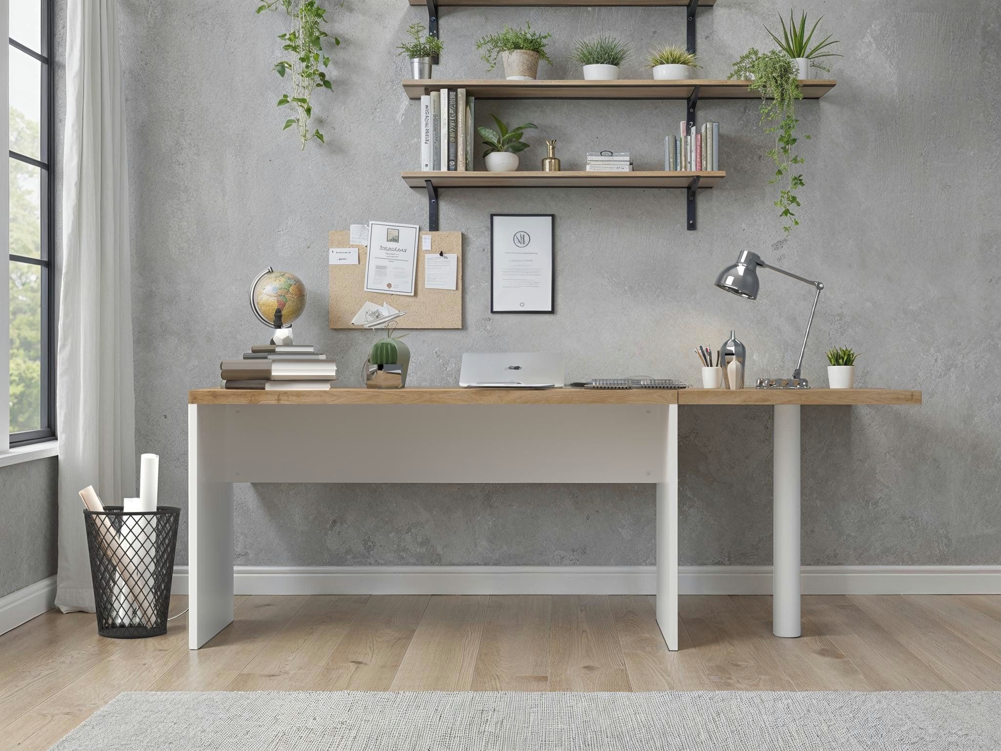 INOSIGN Столыlement Easy, 68 x 68 cm, Verbindungstisch, Anbautisch, Eckverbindung, mit Stützfuß, Ecke abgerundet-Viertelkreis, Tischplatte 38 mm stark