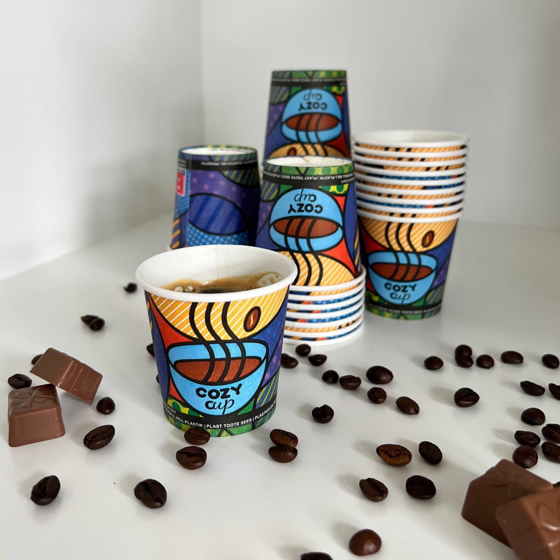 Intertan -1922- Coffee-to-go-Becher 100 Kaffeebecher To Go Pappe COZY CUPS 120ml, 100-tlg. – Bild 3 von 4