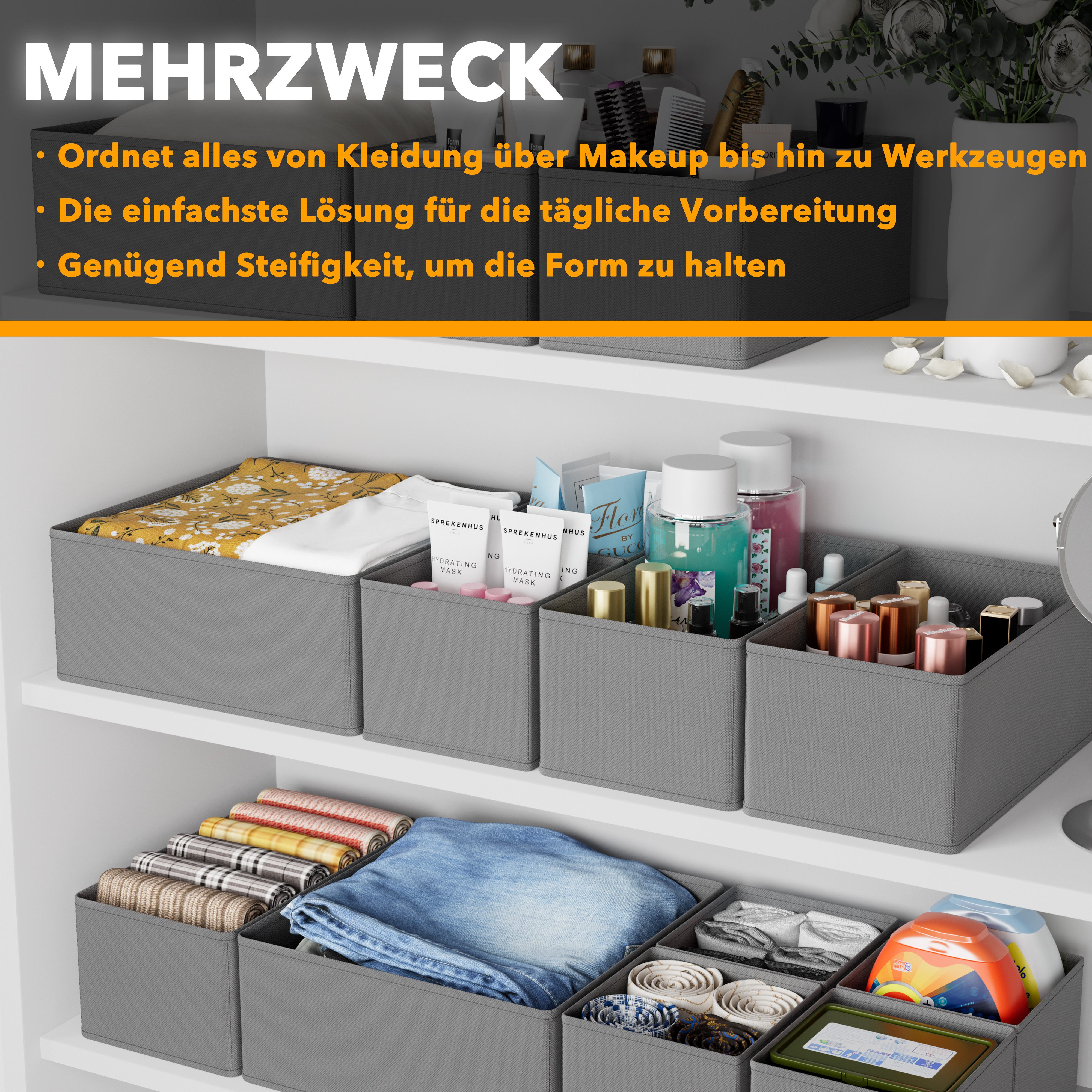 SpaceAid Auflagenbox 12 er Schubladen Organizer (Unterwäsche Organizer), Faltbare Aufbewahrungsbox Stoff – Bild 4 von 5