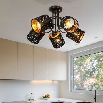 Globo Deckenleuchte, Leuchtmittel nicht inklusive, Decken Strahler Design Lampe schwarz gold Wohn Zimmer Dekor