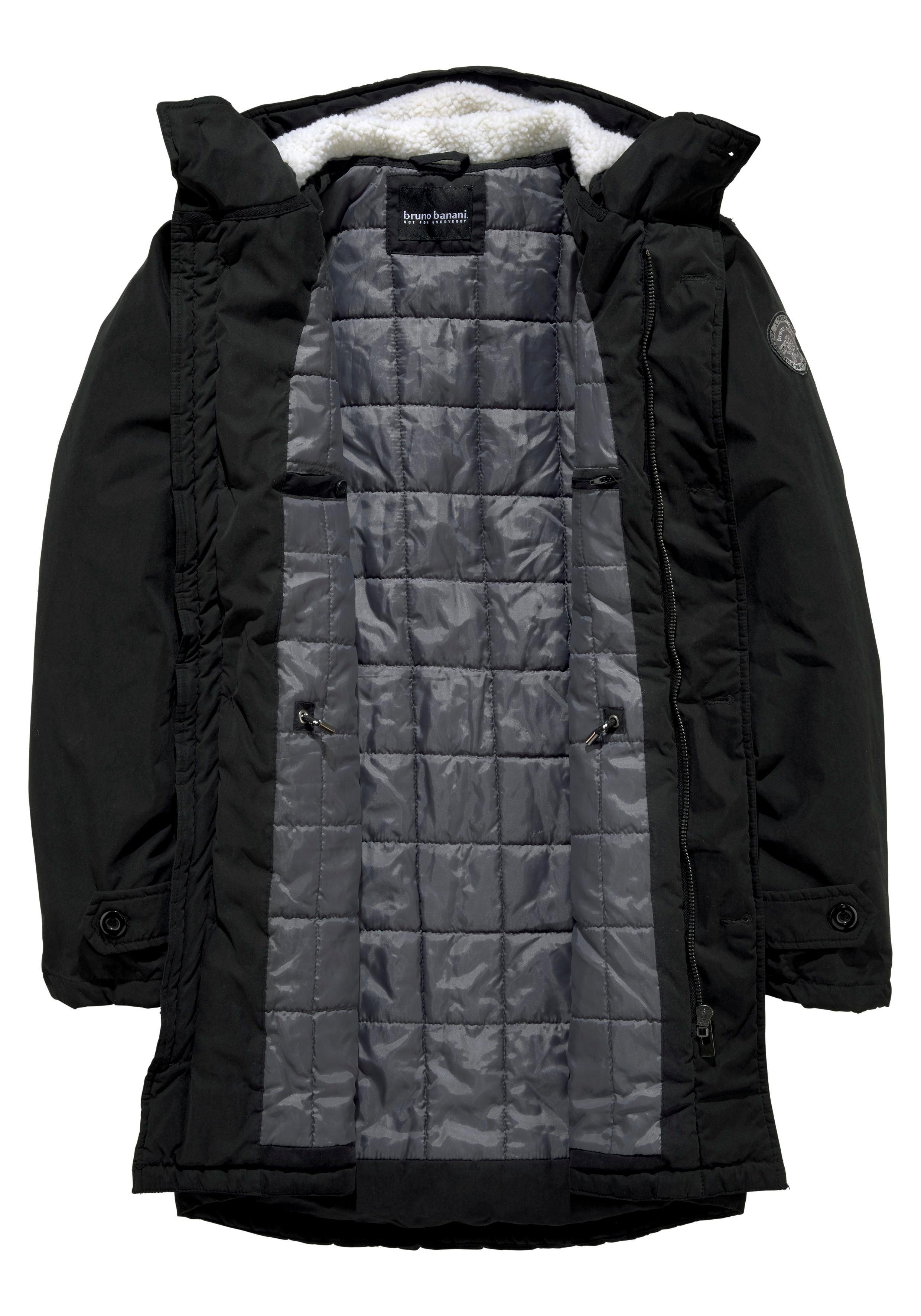 Bruno Banani Parka Winterjacke mit Teddy Fleece gefüttert und anpassbarer Kapuze