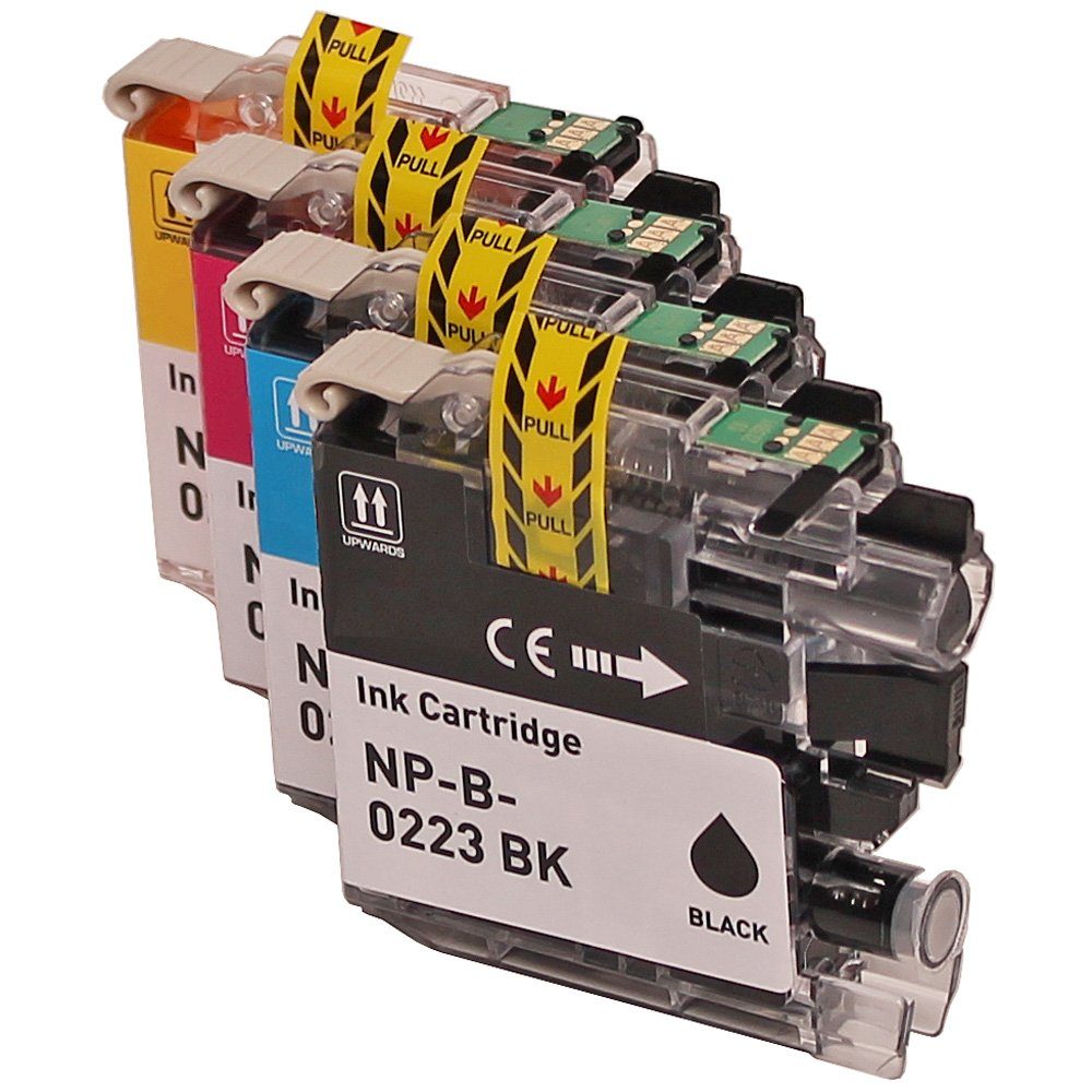 ABC Tintenpatrone (set 4x kompatibel für Brother LC221 LC223 DCPJ4120DW DCPJ562DW MFCJ110, MFC-J1170DW MFC-J1180DWT MFC-J4420DW MFC-J4425DW MFC-J4620DW MFC-J462)