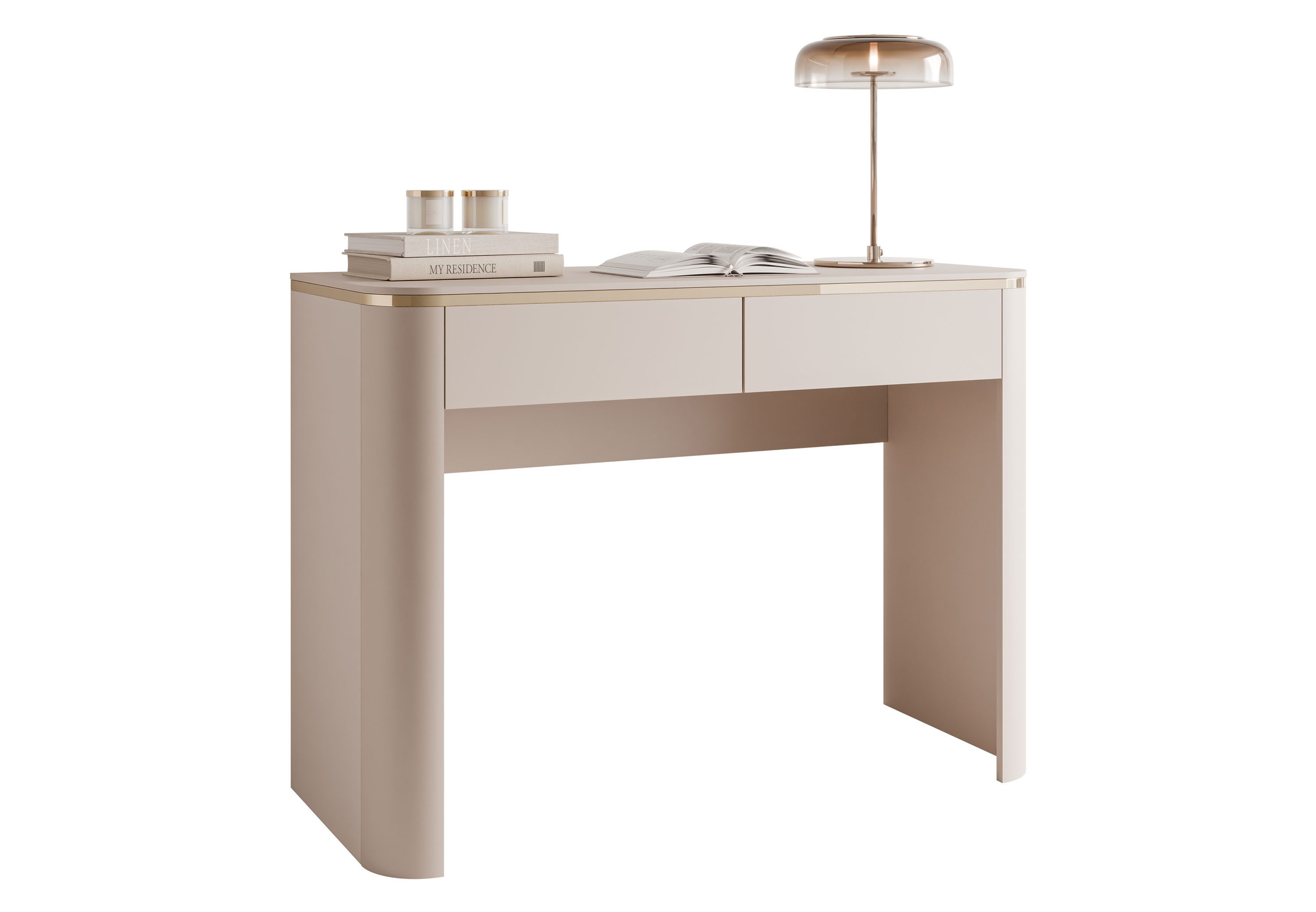 Lookway Konsolentisch AVELINE KASCHMIR mit goldenen Details und Schubladen