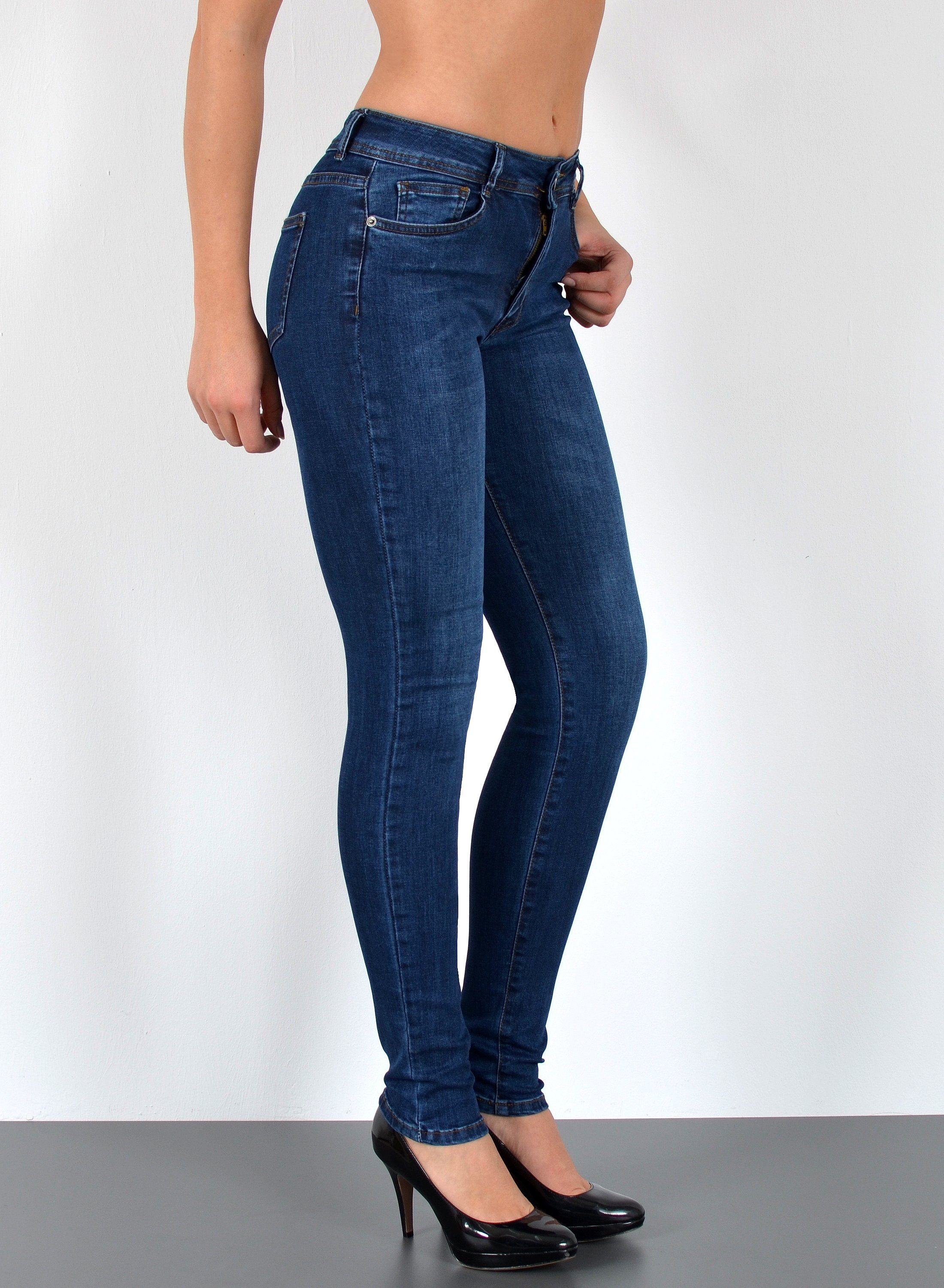 ESRA Skinny-fit-Jeans J106_ Damen Skinny Skinny Damen Stretch Jeans Jeans-Hose Jeans High Waist