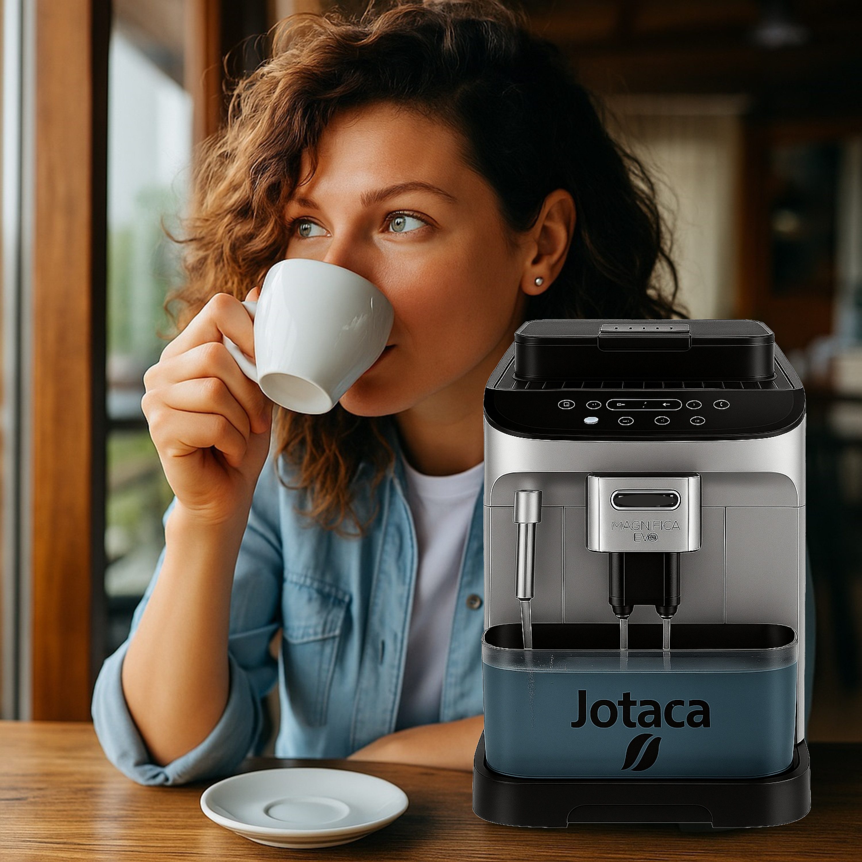 Jotaca Tropfschale Entkalkungs - Behälter, für Kaffeeautomat, Kaffeeevollautomat, Kaffeemaschine, Espressomaschine, (1-St., passend für Delonghi ECAM Magnifica EVO), für den optimierten Entkalker Vorgang