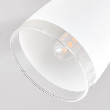 hofstein Deckenleuchte moderne Deckenlampe aus Metall/Glas in Nickel-matt/Weiß/Klar, LED wechselbar, 3000 Kelvin, mit verstellbaren Schirmen aus Glas (6 cm), 3 x G9 LED inkl.