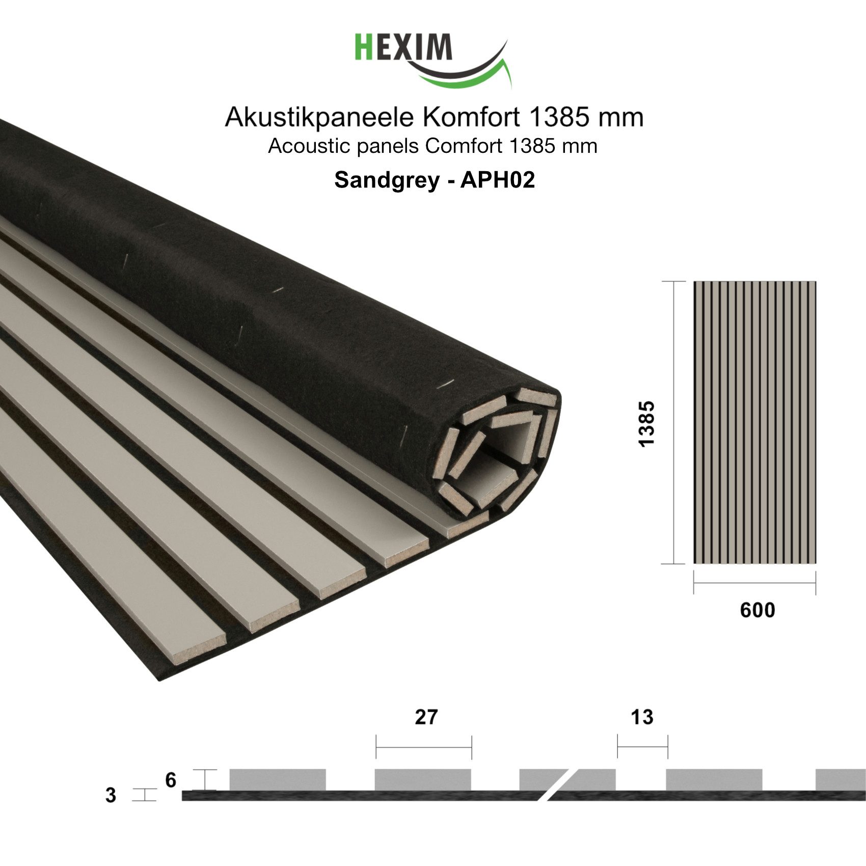 Hexim Wanddekoobjekt APH02 (Akustikpaneele 138,5x60cm - günstig online kaufen