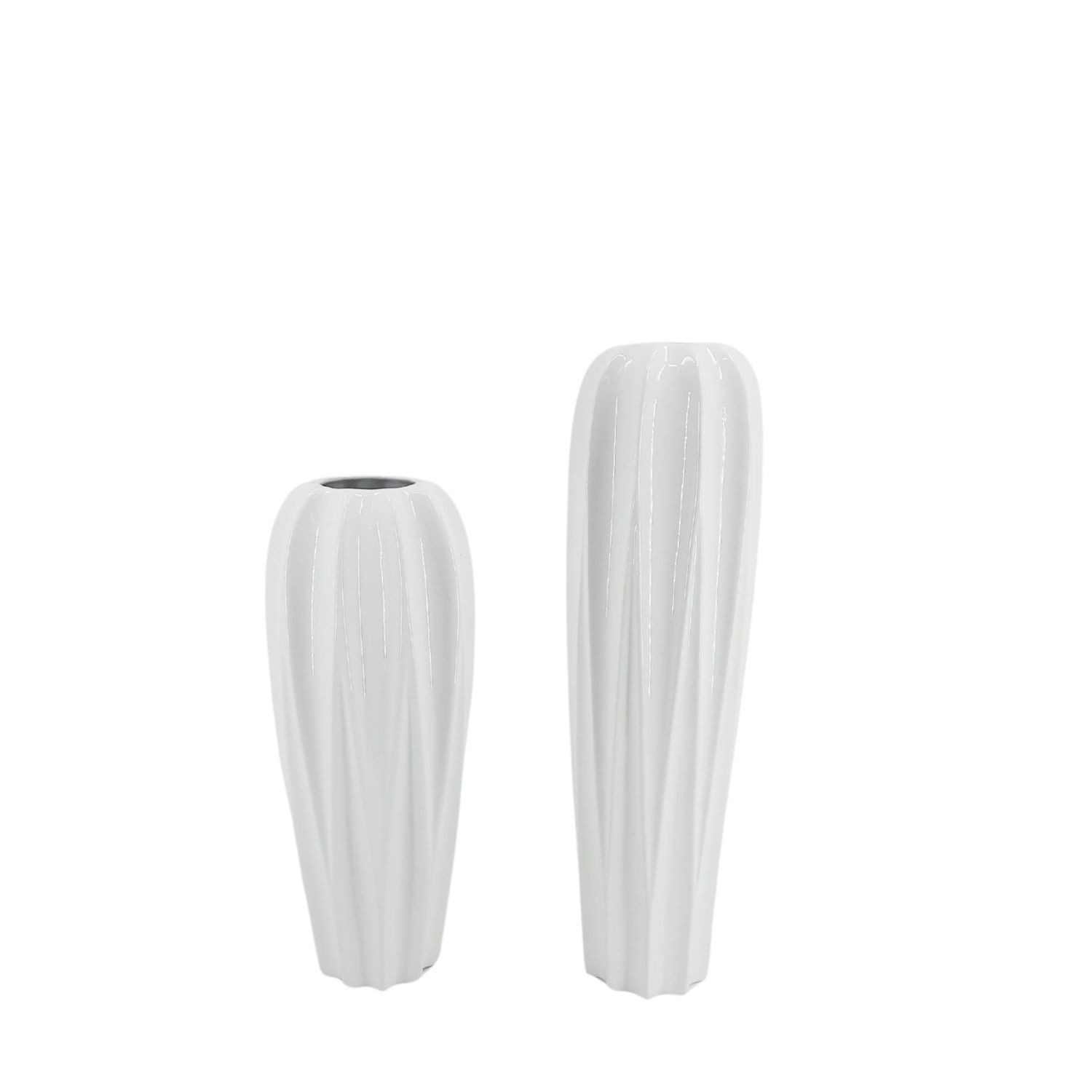 formano Bodenvase BASIC, Höhe: 58cm, Farbe: Weiß, Motiv: Relief