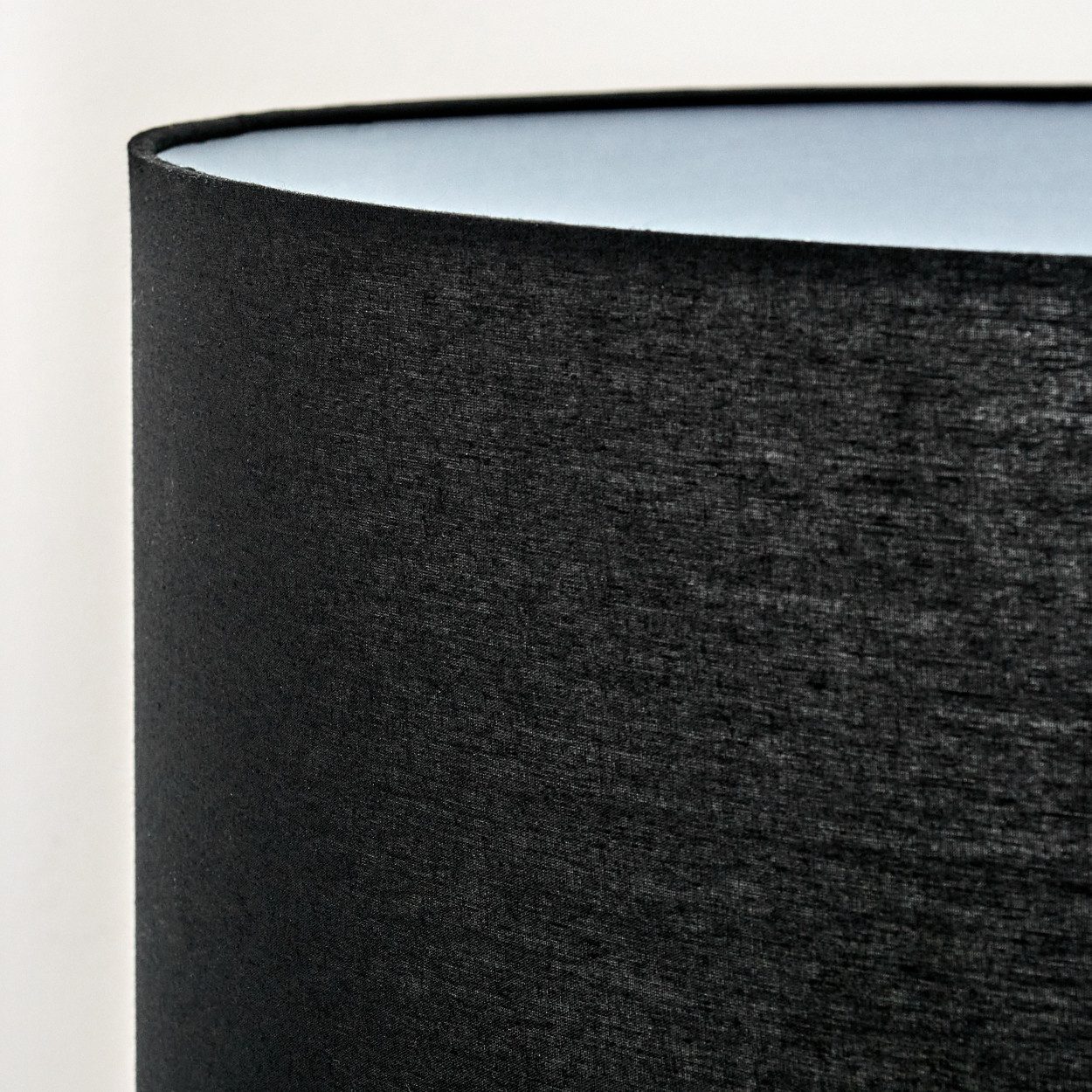 hofstein Stehlampe Stehlampe aus Holz/Stoff in Dunkelbraun/Schwarz/Weiß, ohne Leuchtmittel, skandinavische Design Leuchte, Schirm (40 cm) u. Fußschalter, 1x E27