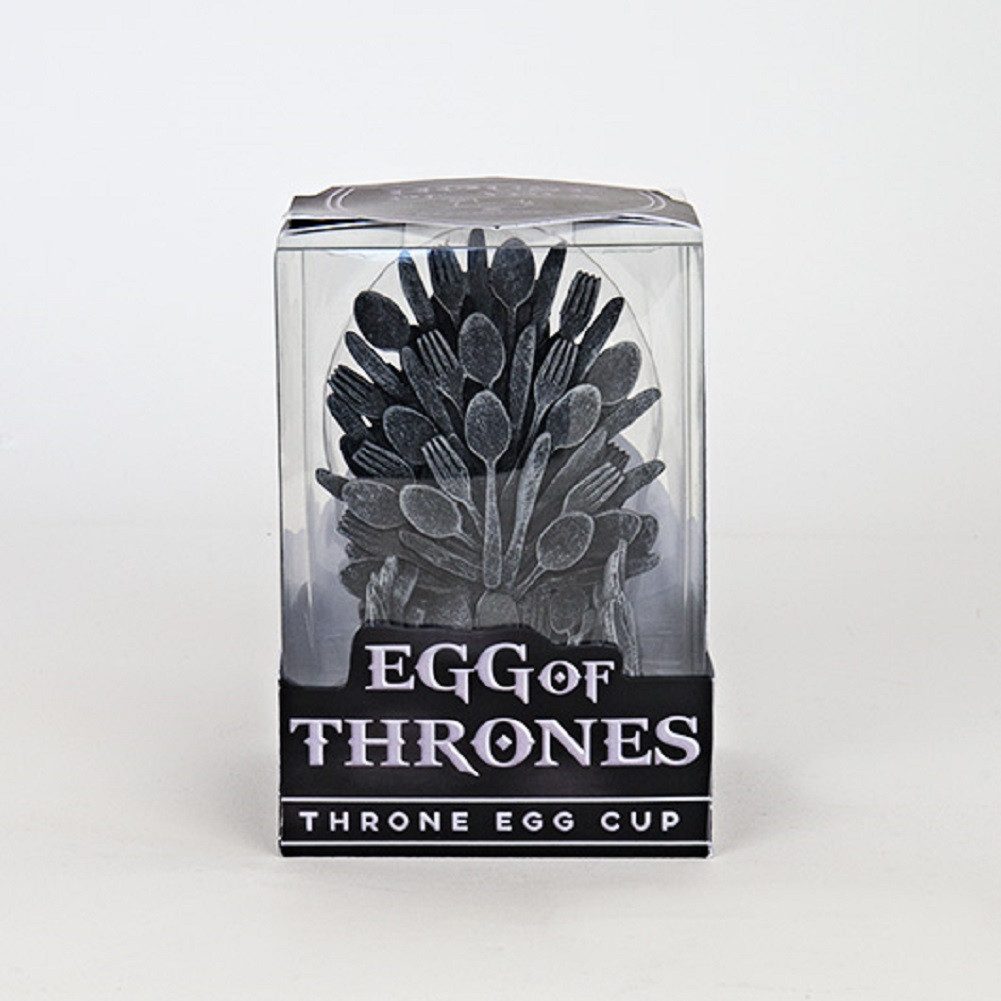 GIFT REPUBLIC Eierbecher Egg of Thrones, (Grau, Polyresin, 1-tlg., ca. 6,5 x 7 x 11 cm), ein Must-Have zum Frühstück für Serienfans