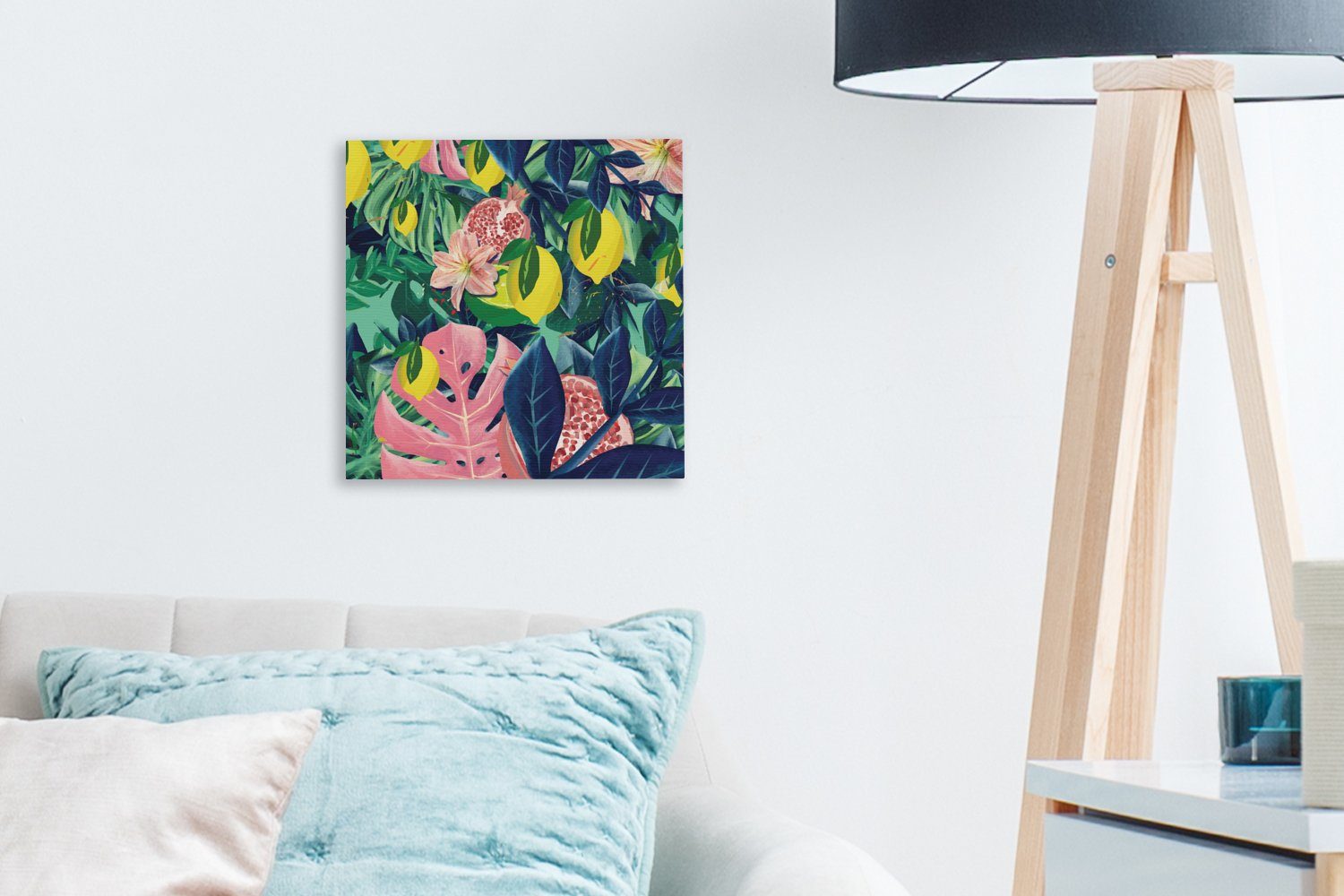 Wohnzimmer OneMillionCanvasses® - Farben, Früchte Leinwand - Bilder für (1 Blumen Leinwandbild Schlafzimmer St),