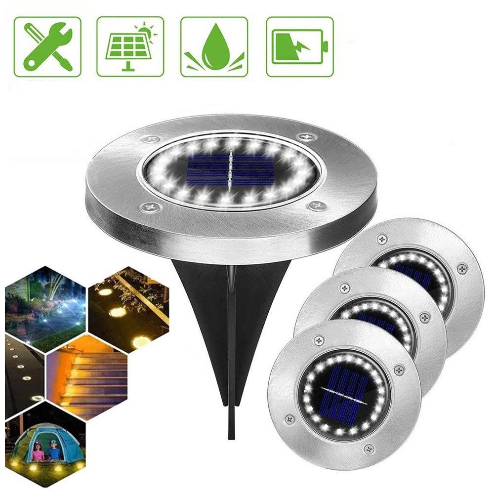 QUBEBU LED Solarleuchte LED Gartenleuchte Solar Bodenleuchte Außen