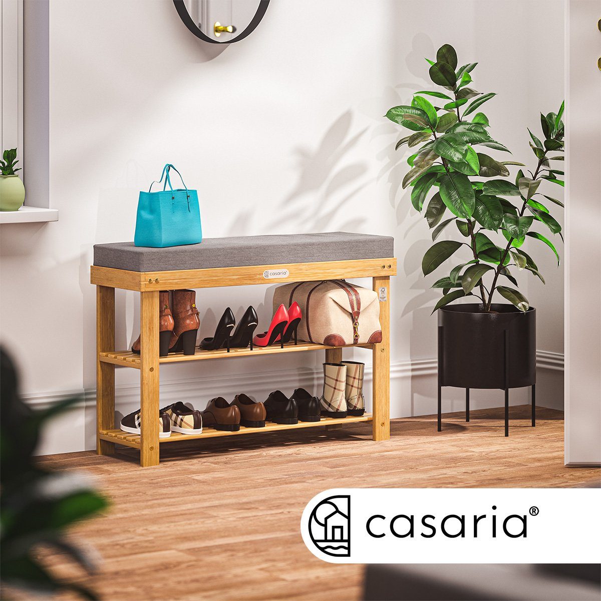 Casaria Schuhbank, CASARIA® Schuhbank mit Sitzfläche 70x33x48cm günstig online kaufen