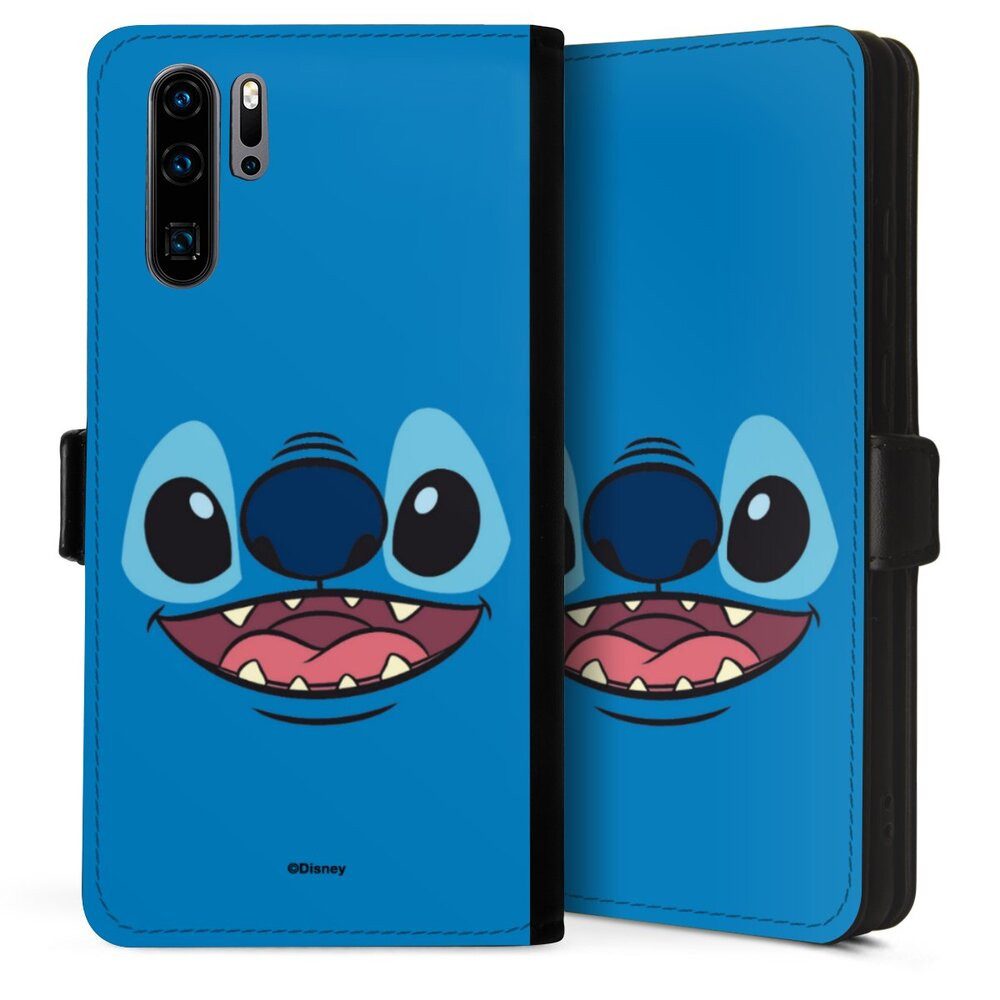 DeinDesign Handyhülle Lilo & Stitch Disney Offizielles Lizenzprodukt Stitch Closeup, Huawei P30 Pro New Edition Hülle Flip Case Klapphülle