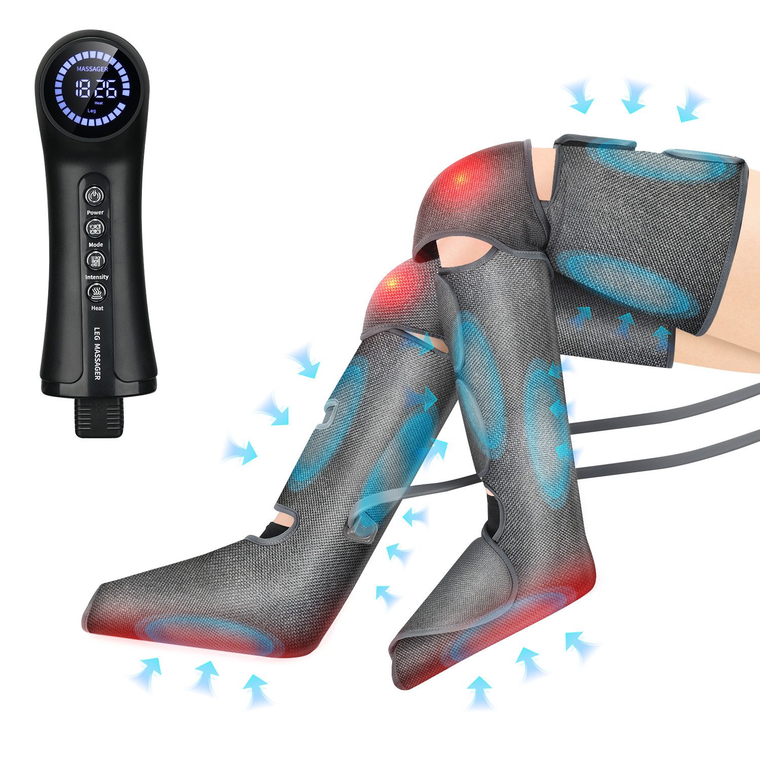 Massagegerät Beinzirkulationsmassagegerät, Luftdruck-Waden-Knie-Fußmassagegerät