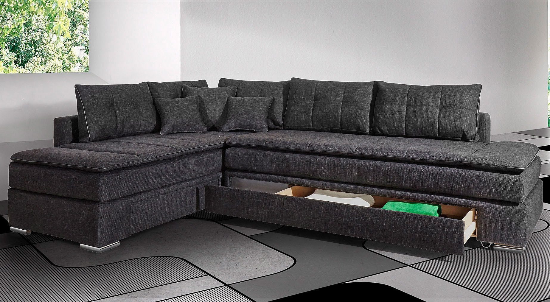 INOSIGN Ecksofa "Boxspringbett Night & Day L-Form mit Dauer-Schlaffunktion günstig online kaufen
