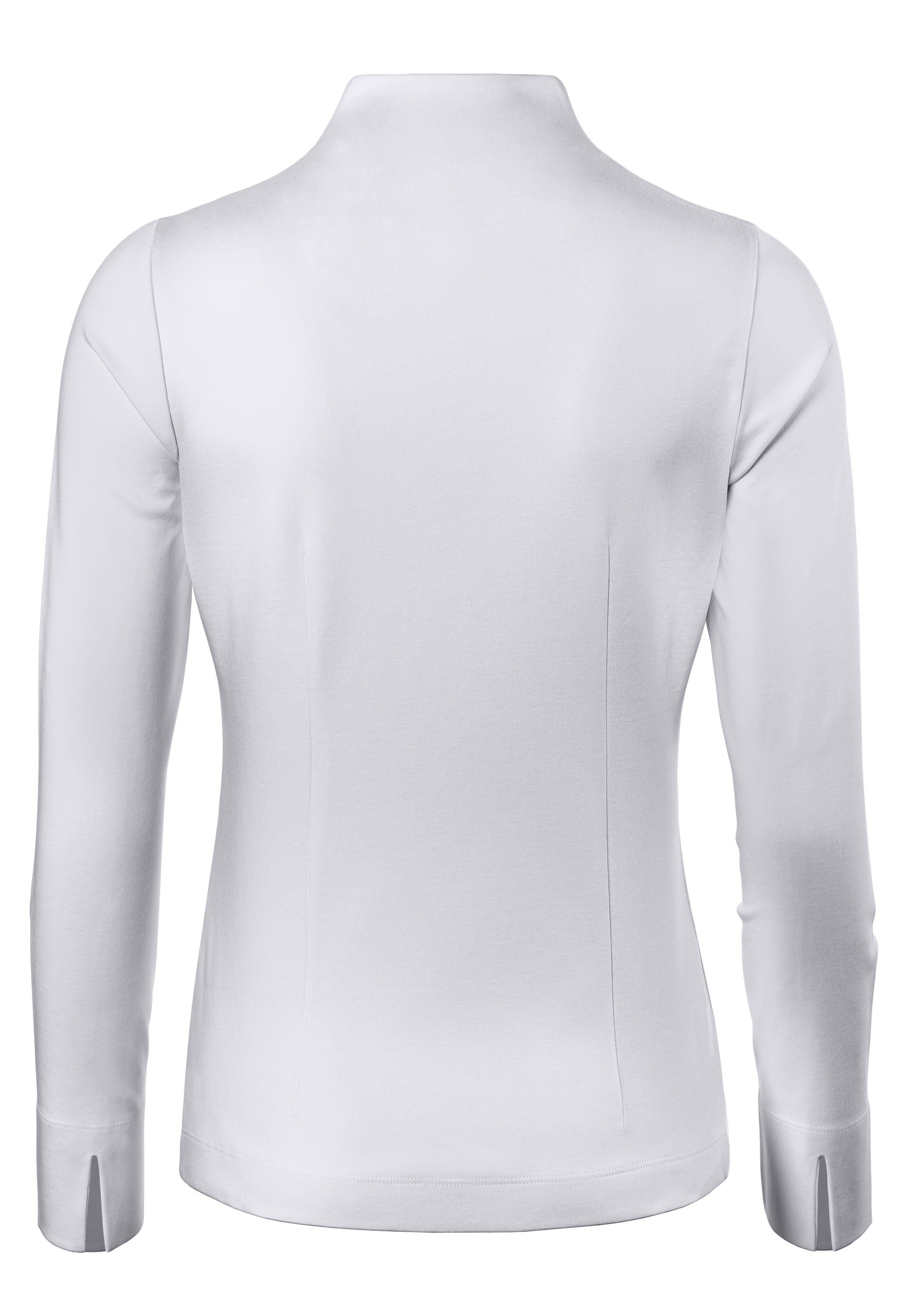 Vincenzo Boretti Klassische Bluse leicht tailliert Jersey Kelchkragen
