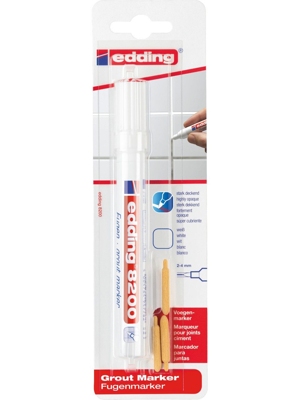 Permanentmarker edding 8200 grout marker weiß
