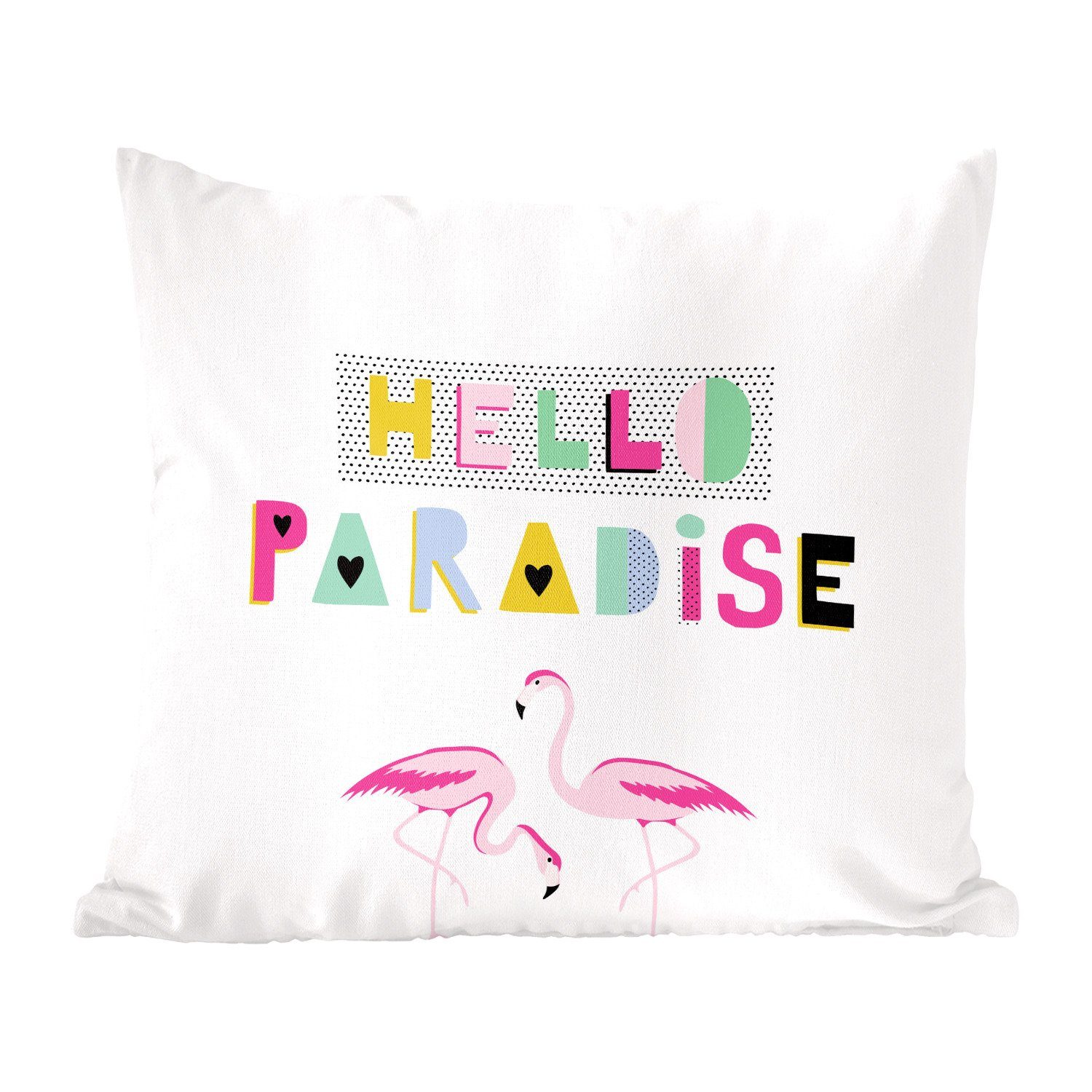 - - Dekokissen mit Flamingo für Sommer Deko, Rosa, Zierkissen Schlafzimmer, Wohzimmer, MuchoWow Füllung Sofakissen