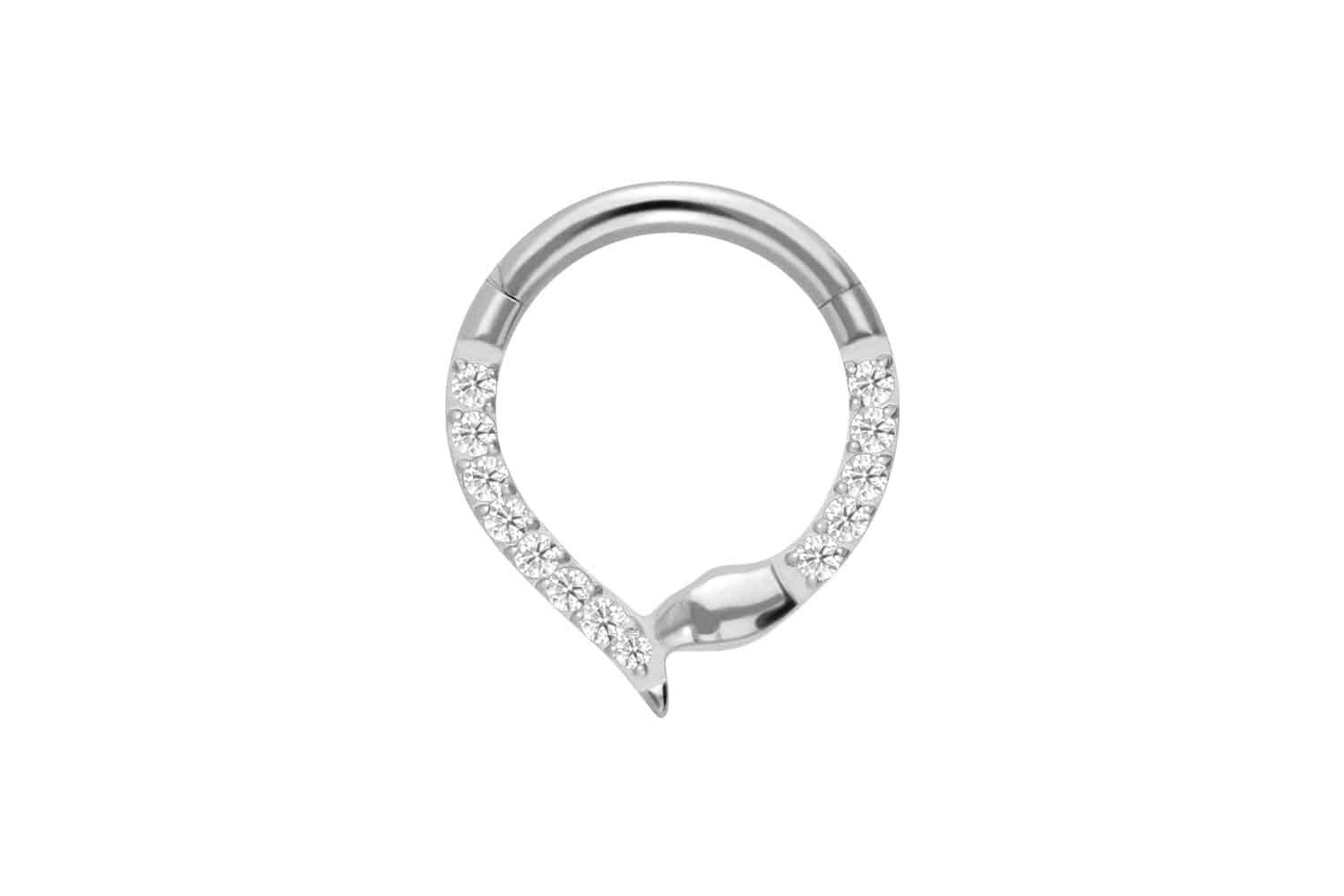 Nasenpiercing Titan Segmentring Clicker KRISTALLSCHLANGE