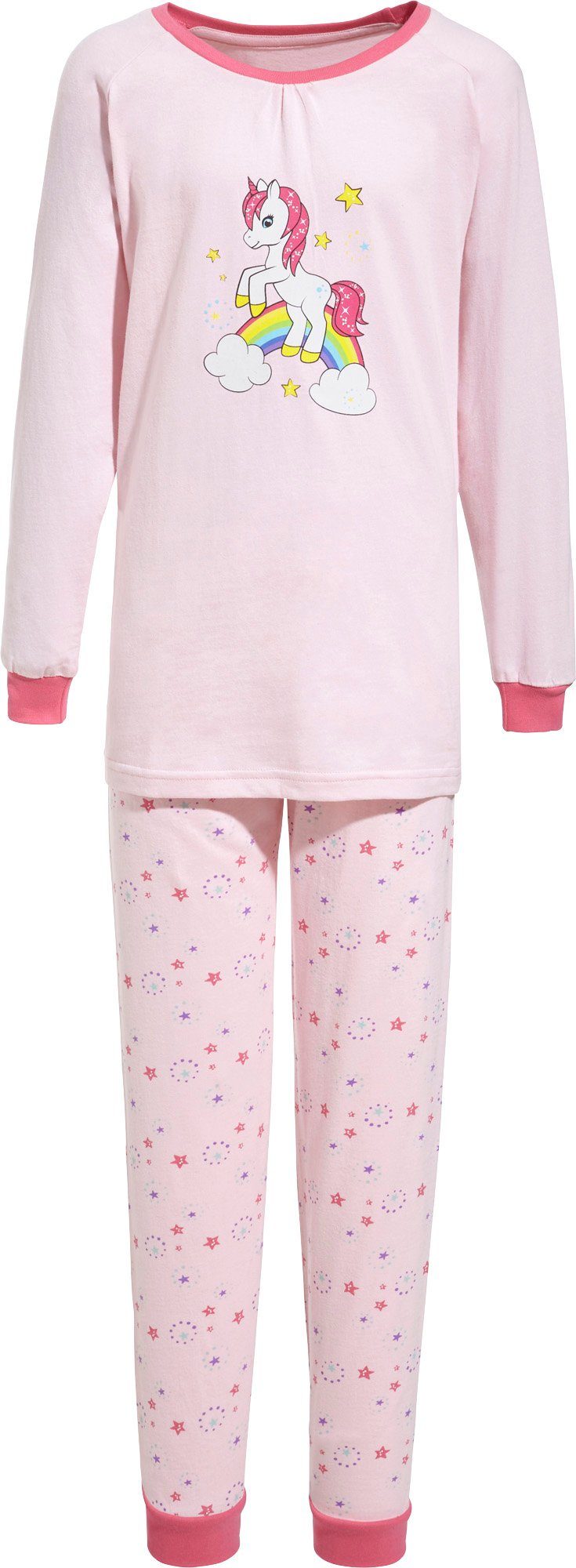 Erwin Müller Pyjama Kinder-Schlafanzug Single-Jersey Tiermotive: Einhorn/Sterne