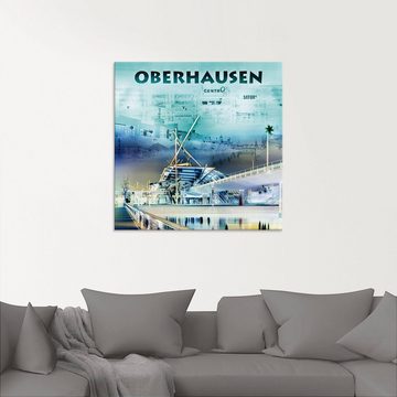 Artland Glasbild Oberhausen Skyline Abstrakte Collage, Deutschland (1 St), in verschiedenen Größen