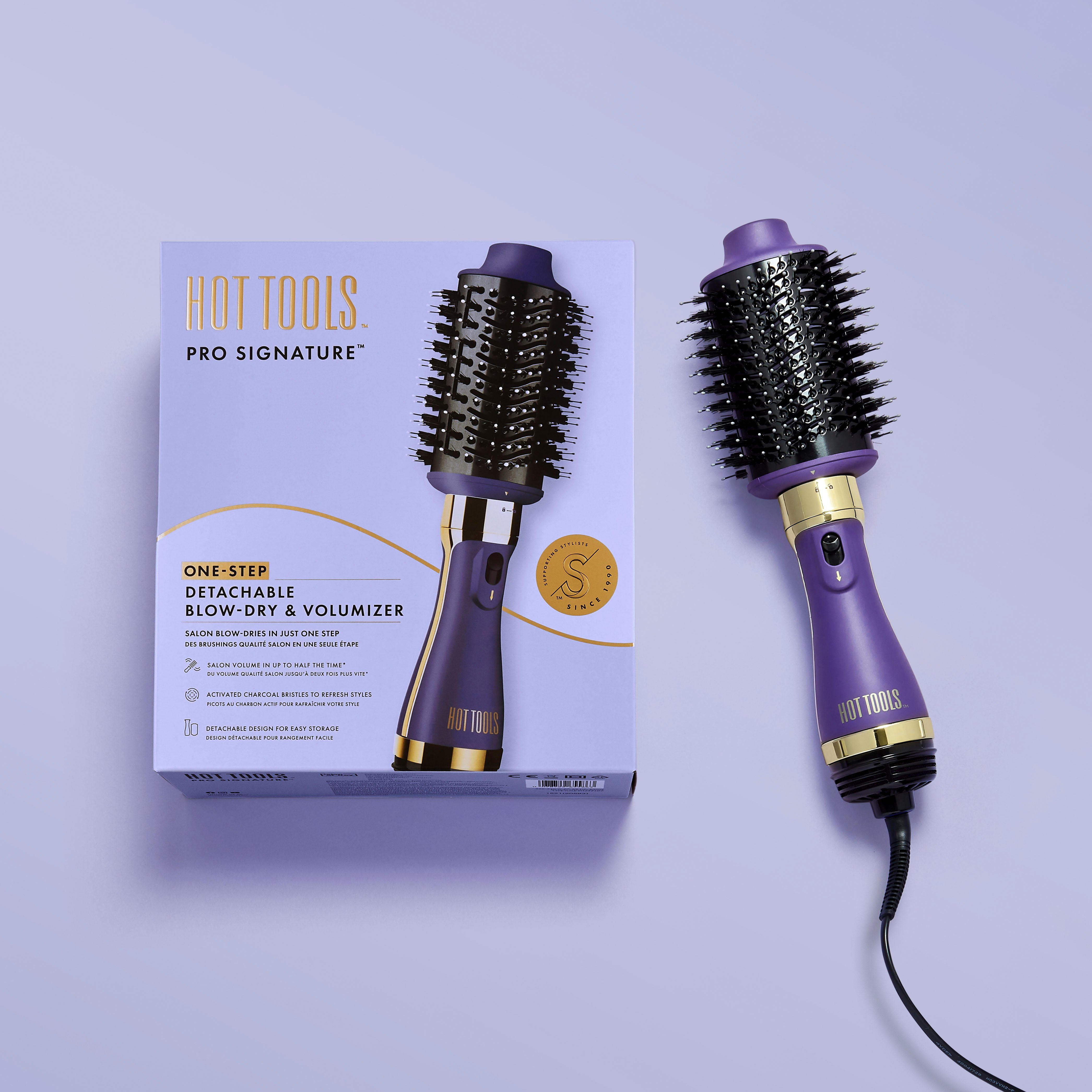 One-Step mit Abnehmen, Warmluftbürste zum SIGNATURE, Dual Stecker Haartrockner HOT TOOLS PRO Volumiser HTDR5586UKE und