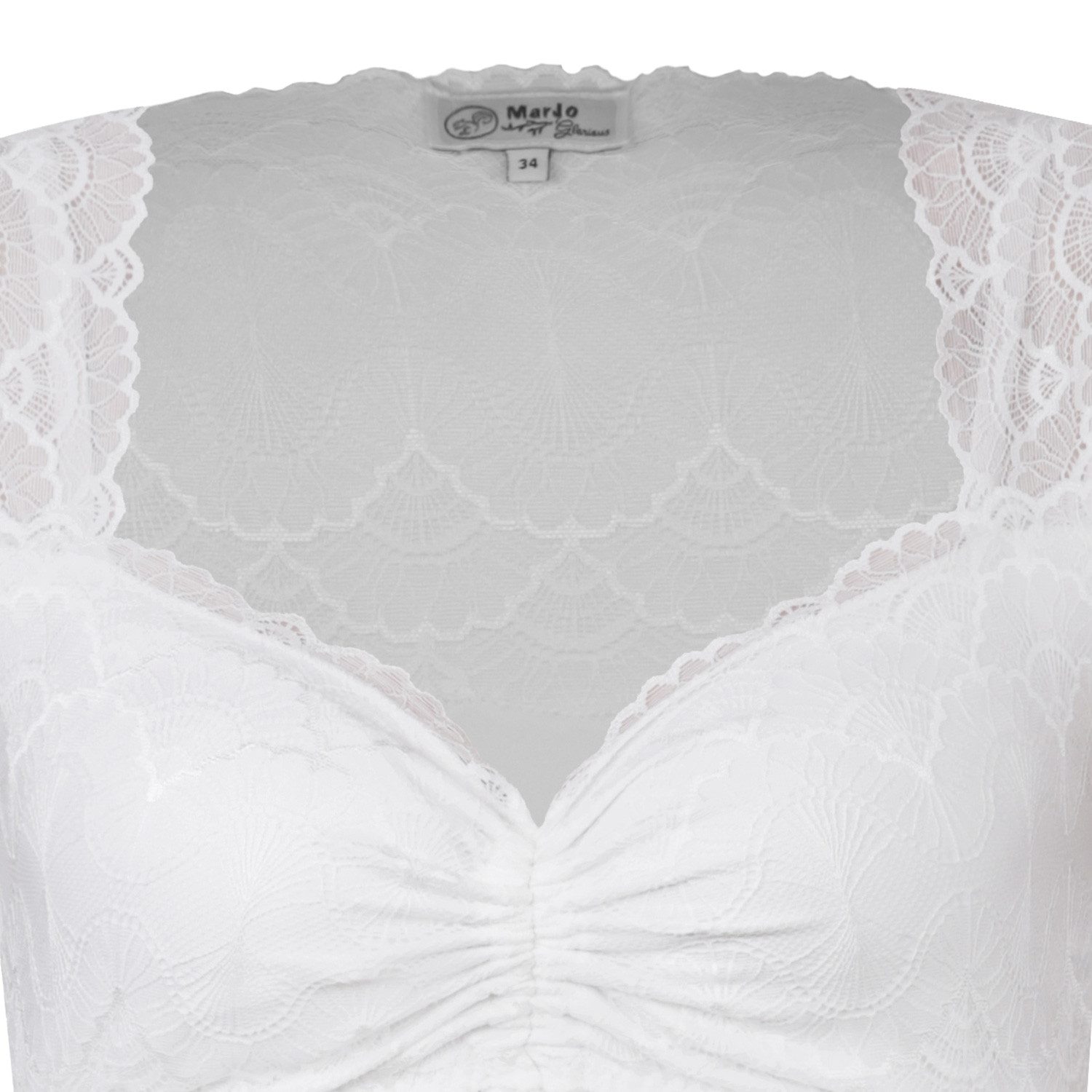 MarJo Dirndlbluse 'Adelsdorf' Kurzarm, Offwhite
