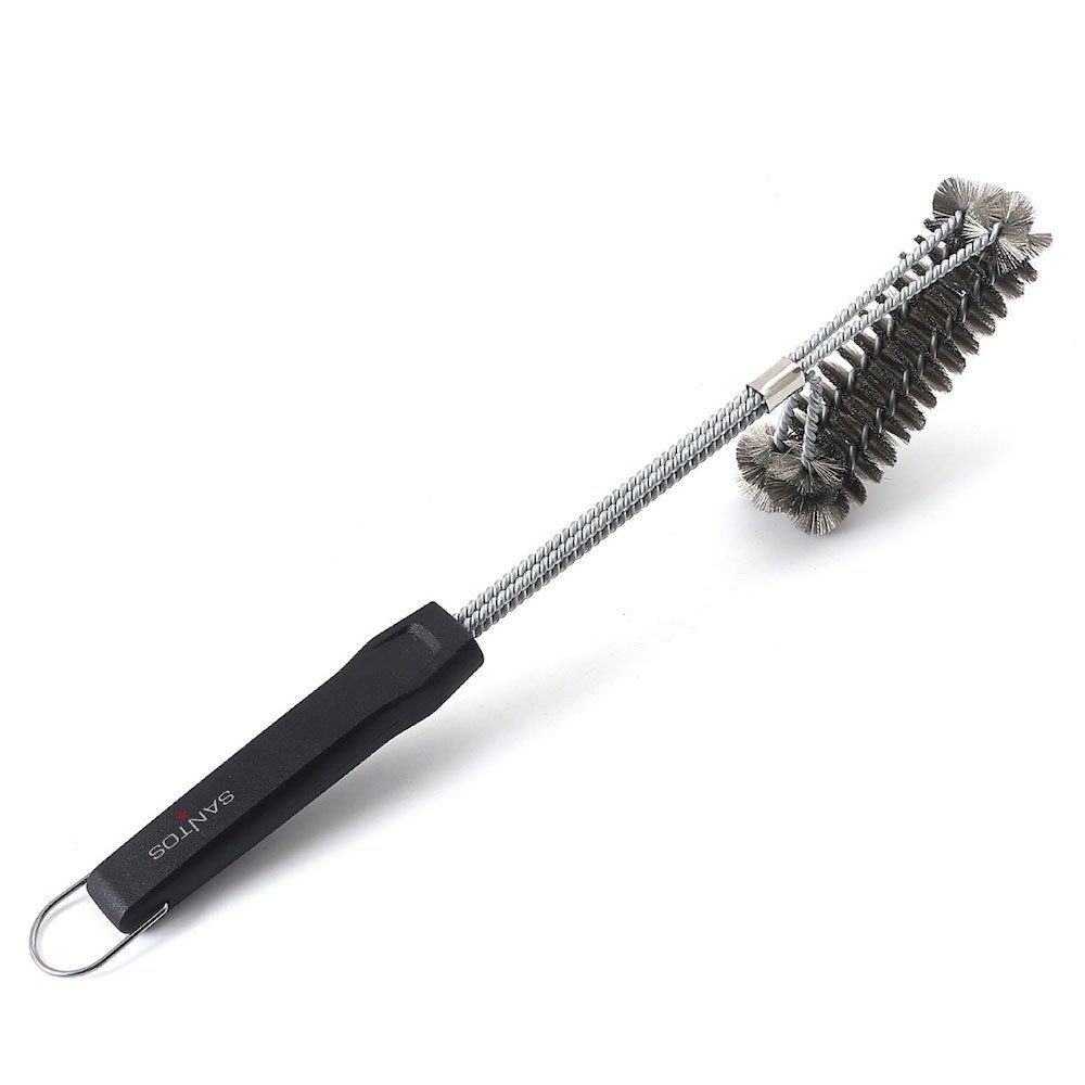 PROREGAL® Grillbürste 2-Kopf Grillbürste, 45cm, Edelstahl