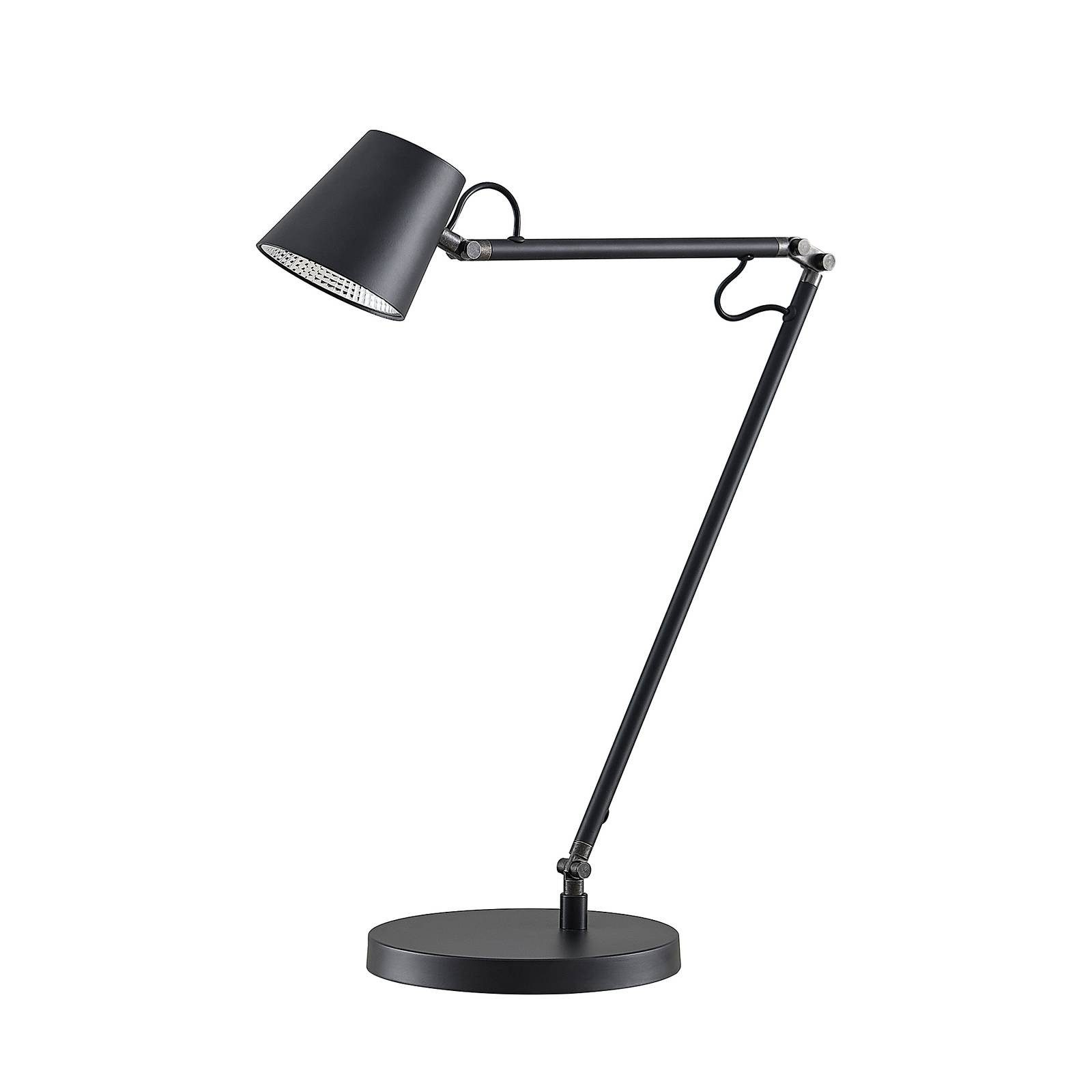 Lucande LED Schreibtischlampe Tarris, dimmbar, LED-Leuchtmittel fest verbaut, warmweiß, Modern, Metall, Schwarz matt, 1 flammig, inkl. Leuchtmittel,dimmbar
