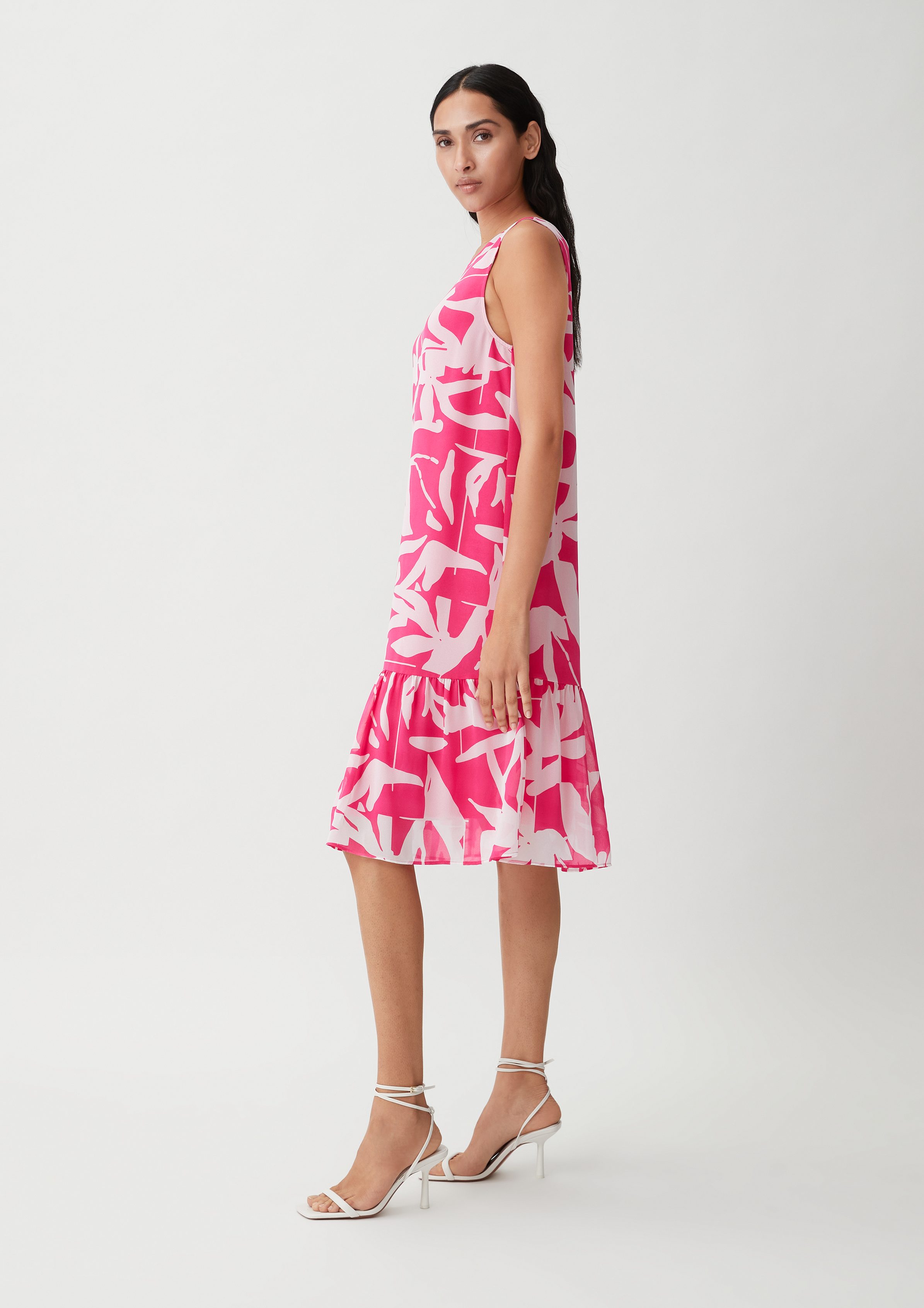mit Volants Kleid pink Comma Minikleid Volants
