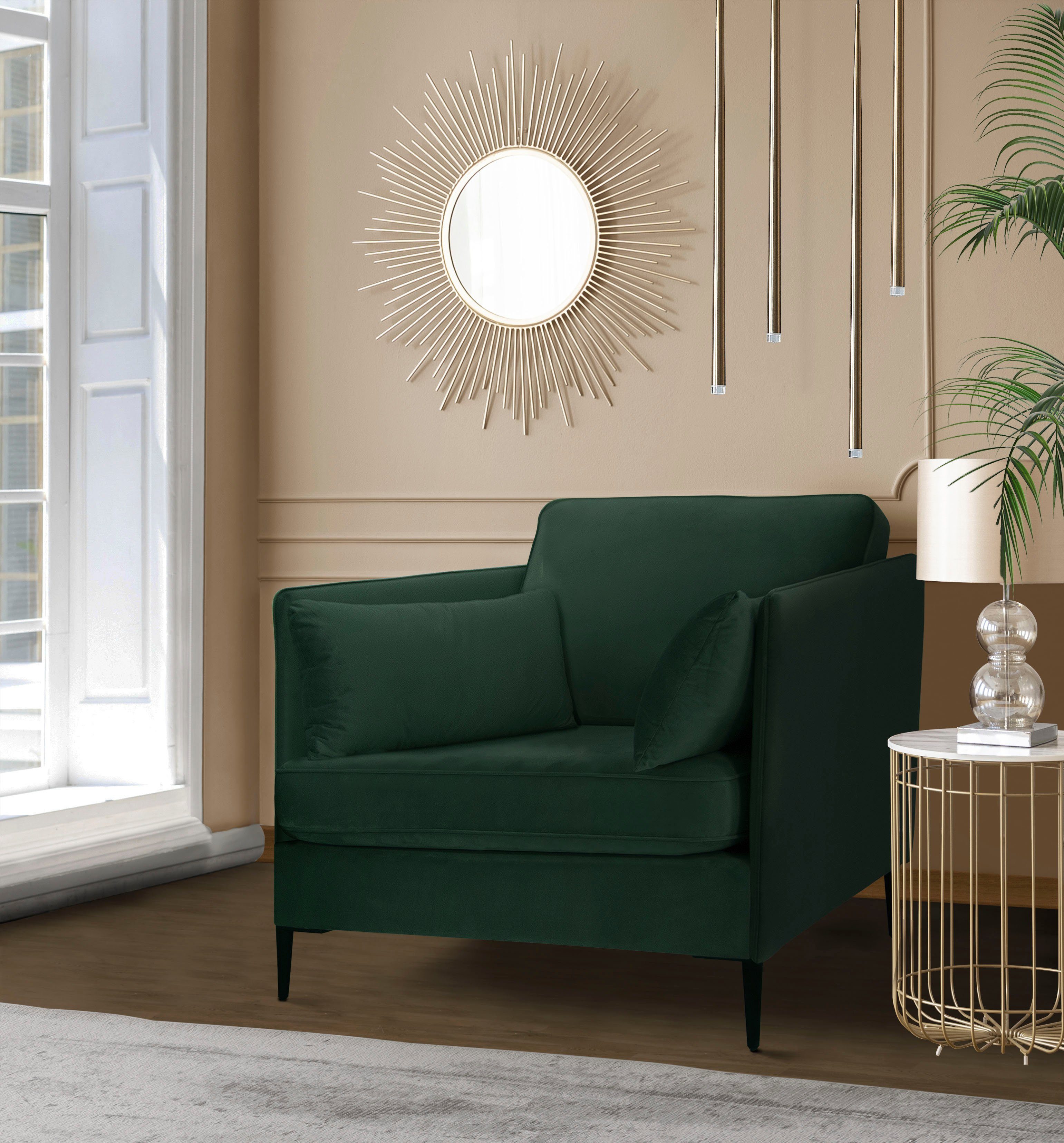 Home affaire Кресла Light, inklusive loser Zierkissen, mit schmalen Armlehnen und Teleskopfüßen