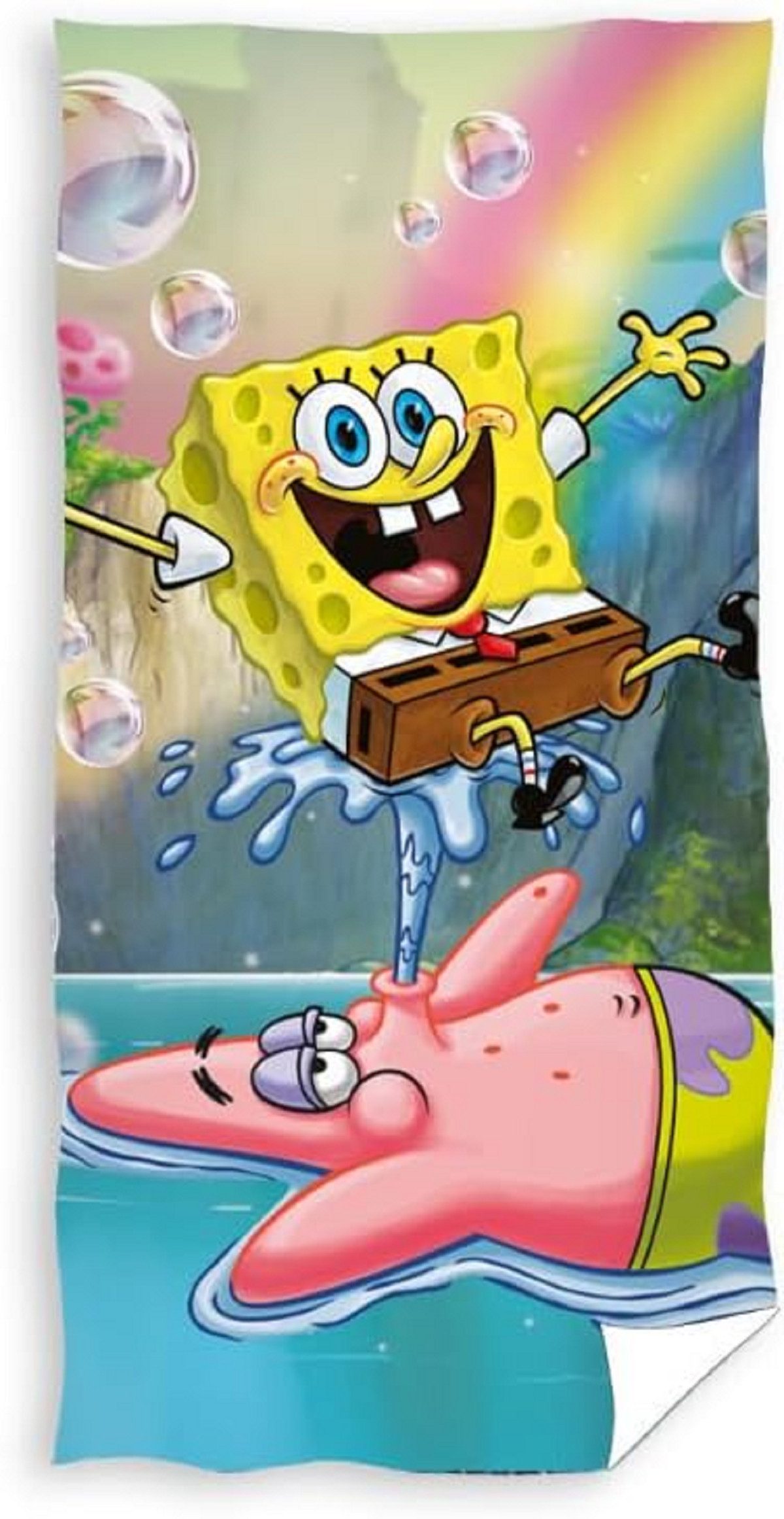 Carbotex Badetuch Carbotex Spongebob Schwammkopf Strandtuch günstig online kaufen
