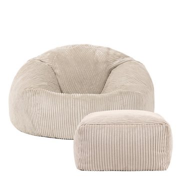 icon Sitzsack Klassischer Sitzsack aus Cord „Kingston“ mit Sitzpouf