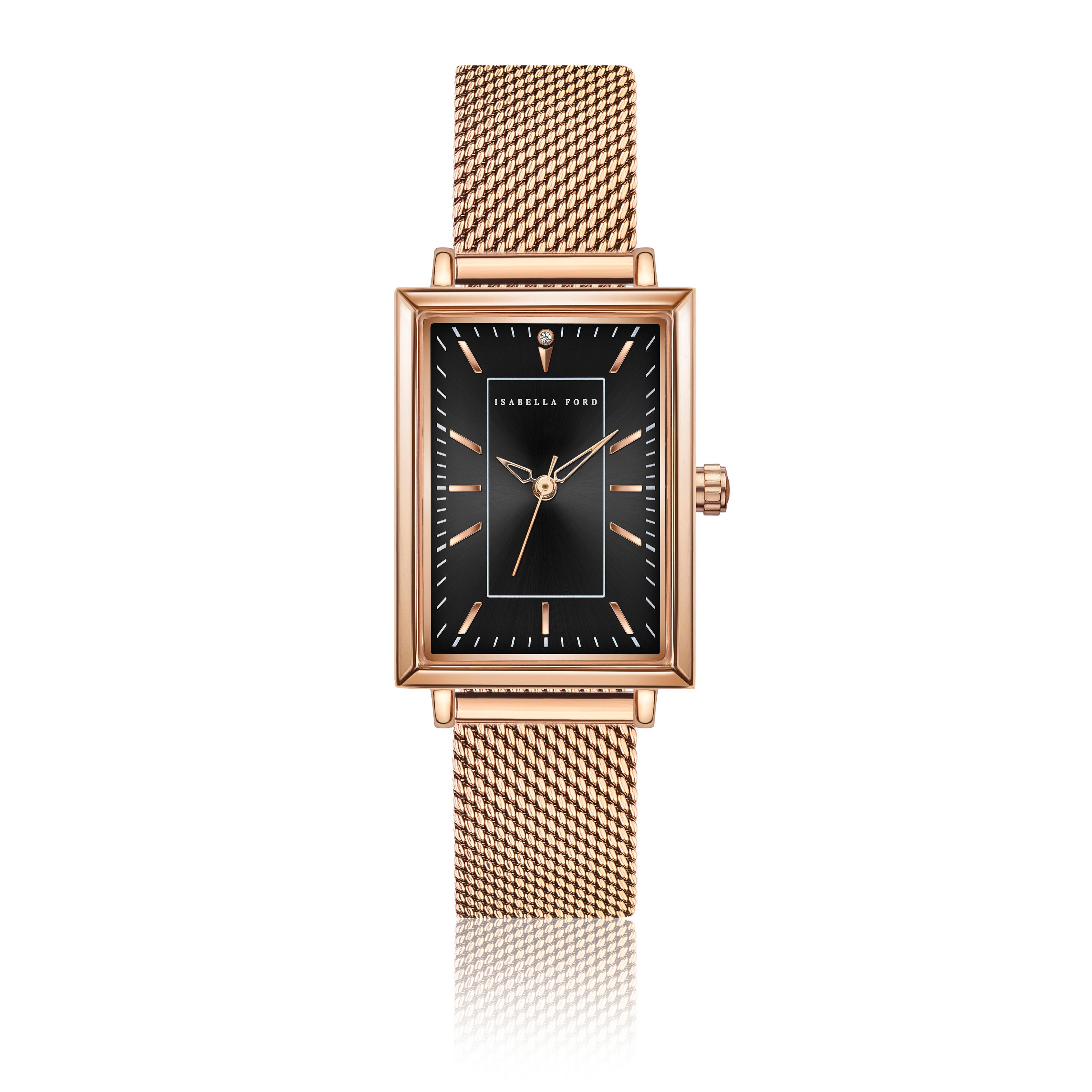 ISABELLA FORD Quarzuhr FF3-B024R Odette Rose Gold Mesh