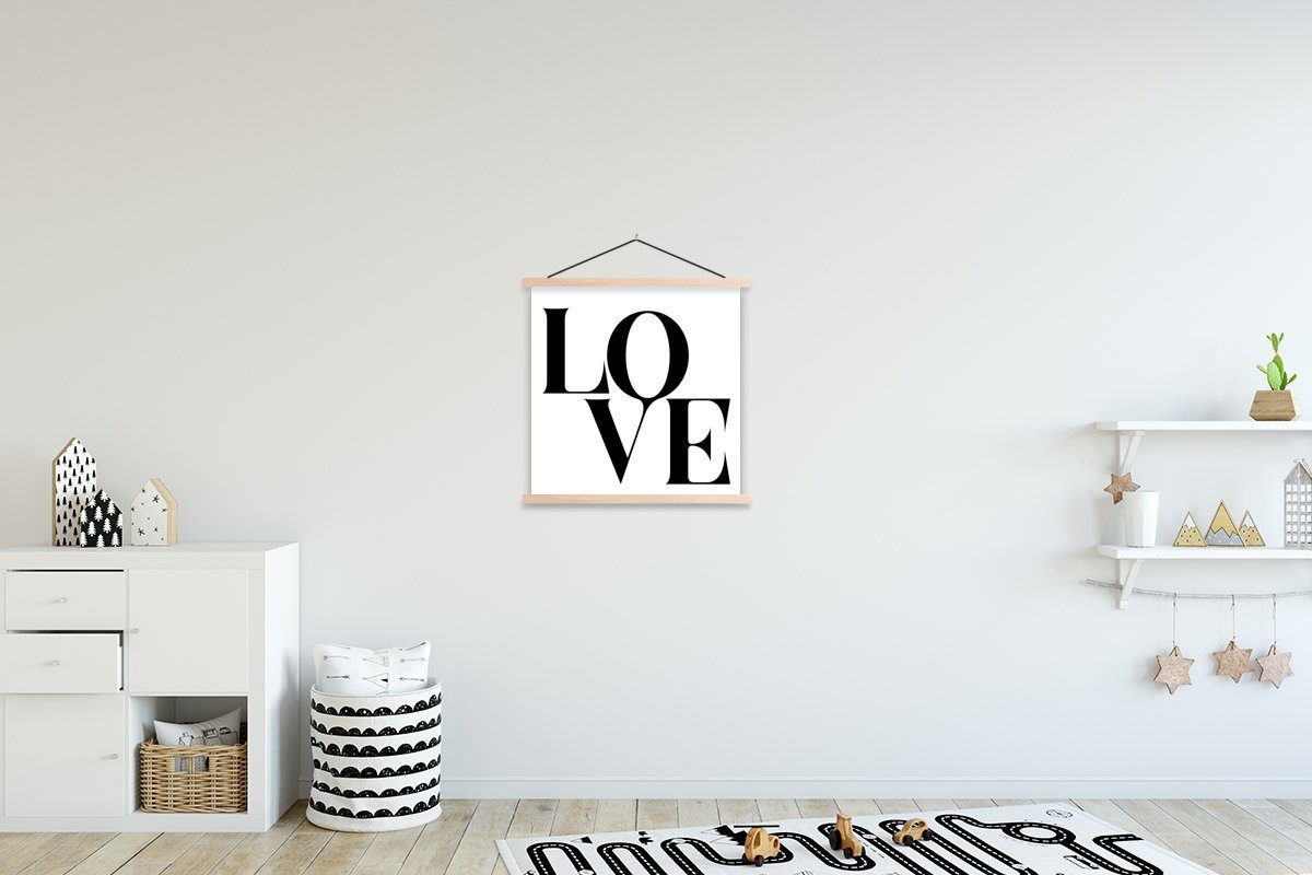 MuchoWow Poster Text - Liebe - Zitate, (1 St), Posterleiste, Textilposter für Wohnzimmer, Bilderleiste, Magnetisch