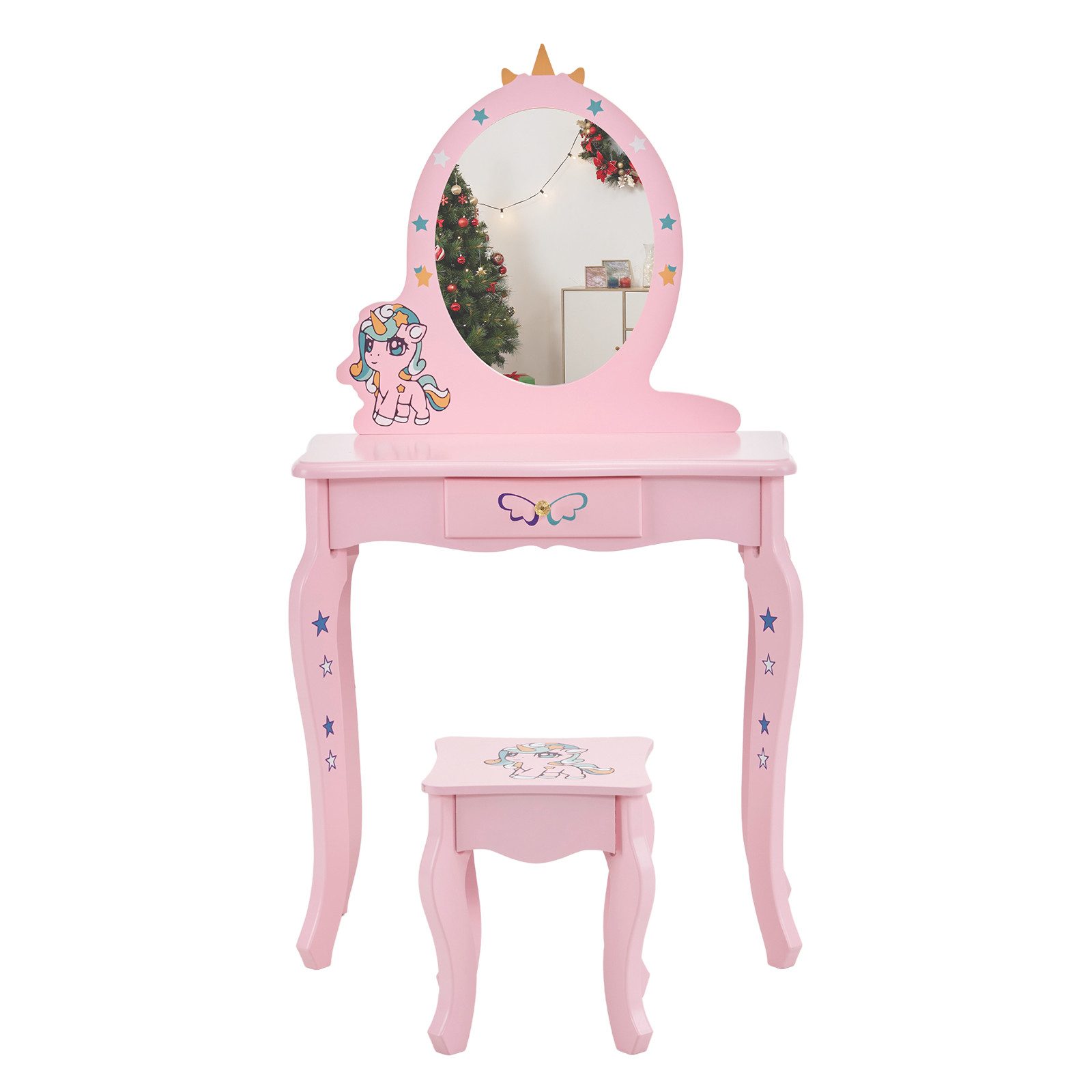 VINGLI Schminktisch Kinder Set mit Einhorn-Design, günstig online kaufen