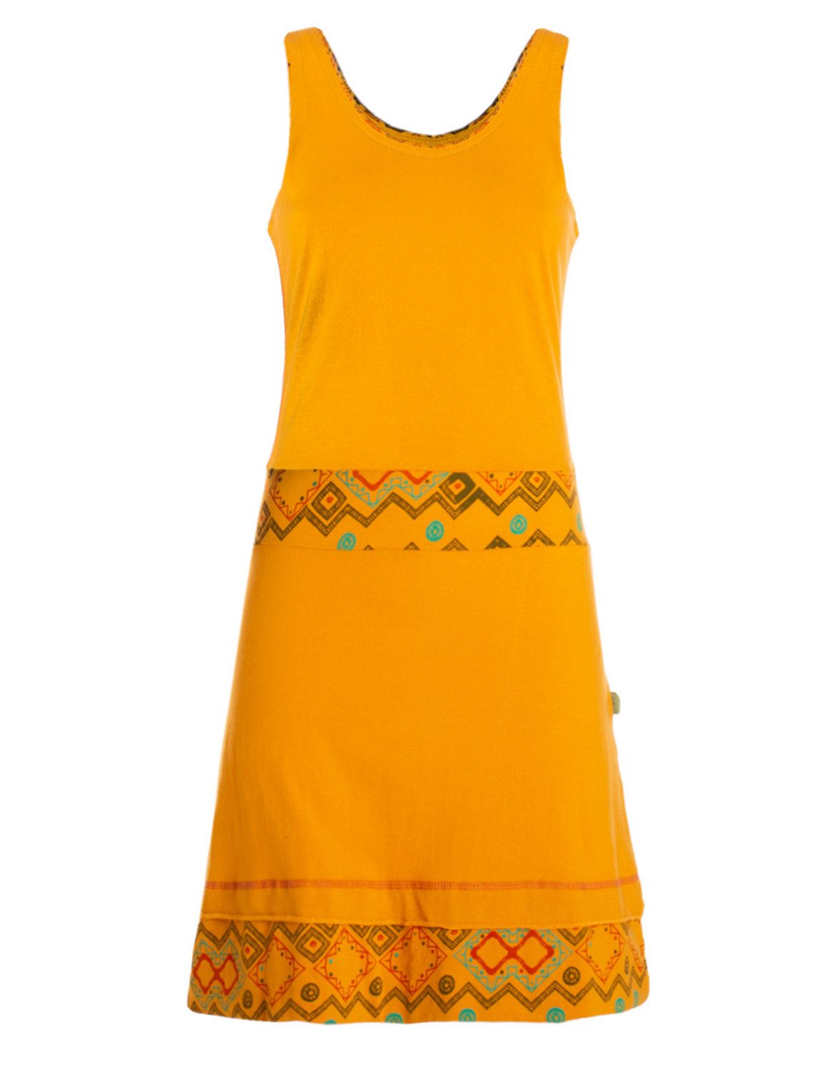 Vishes Sommerkleid Damen Trägerkleid Jersey Ethno Azteken Bordüre Alternative Mode, Boho, Hippie, Ethno, Festival