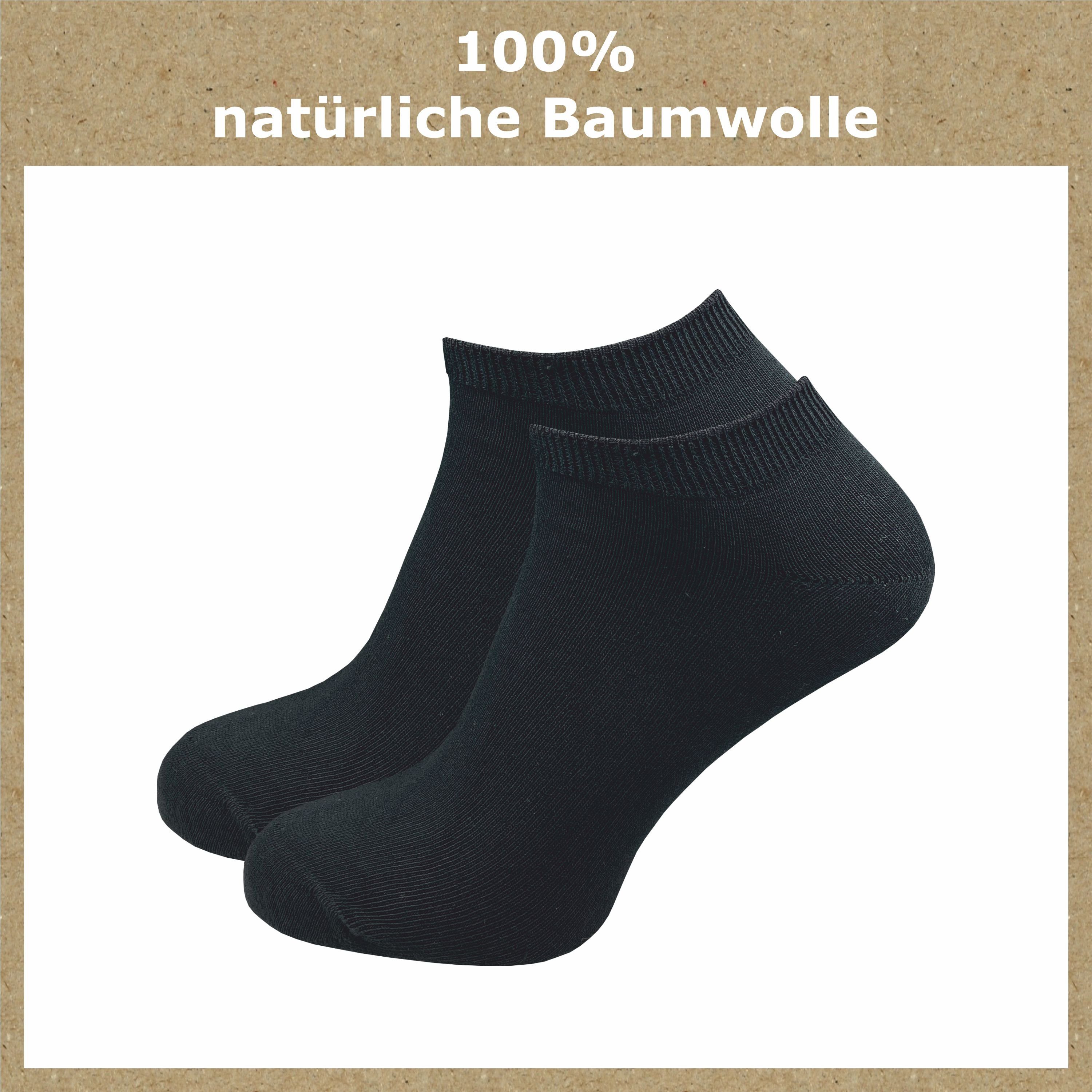 in Herren "Natur" Paar) angenehmer, Sneakersocken (8 u.a. schwarz Damen für & Baumwolle bitte Nummer - aus blau enganliegender GAWILO 100% Sitz bestellen eine größer grau &