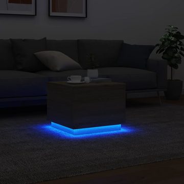 vidaXL Couchtisch Couchtisch mit LED-Leuchten Sonoma-Eiche 50x50x40 cm (1-St)