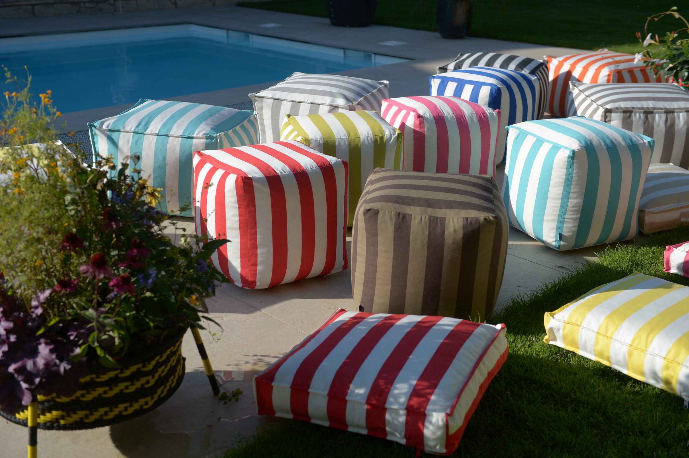 H.O.C.K. Gartenlounge-Hocker H.O.C.K. Classic Streifen Outdoor günstig online kaufen