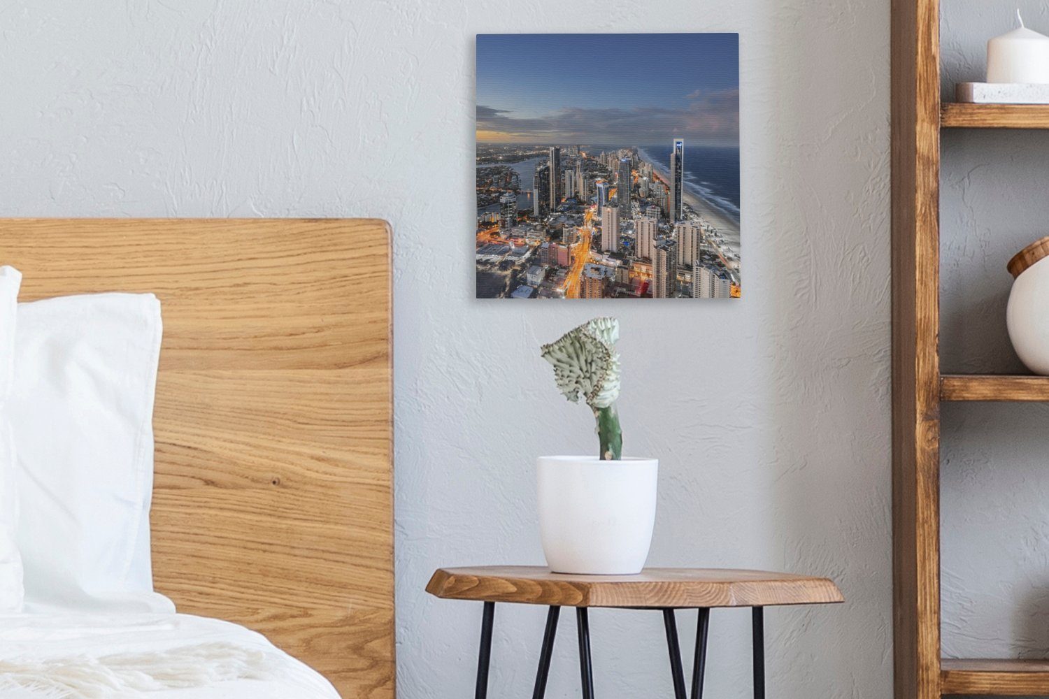 Australien, St), Leinwandbild Schlafzimmer Leinwand (1 der von Bilder Küste für in Abenddämmerung Wohnzimmer Brisbane OneMillionCanvasses® über