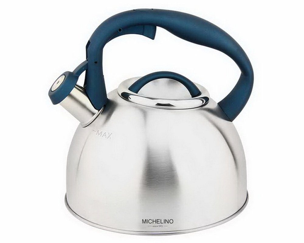 Wasserkocher 2,5 L Edelstahl Flötenkessel Teekessel Kessel SILBER Griffauswahl